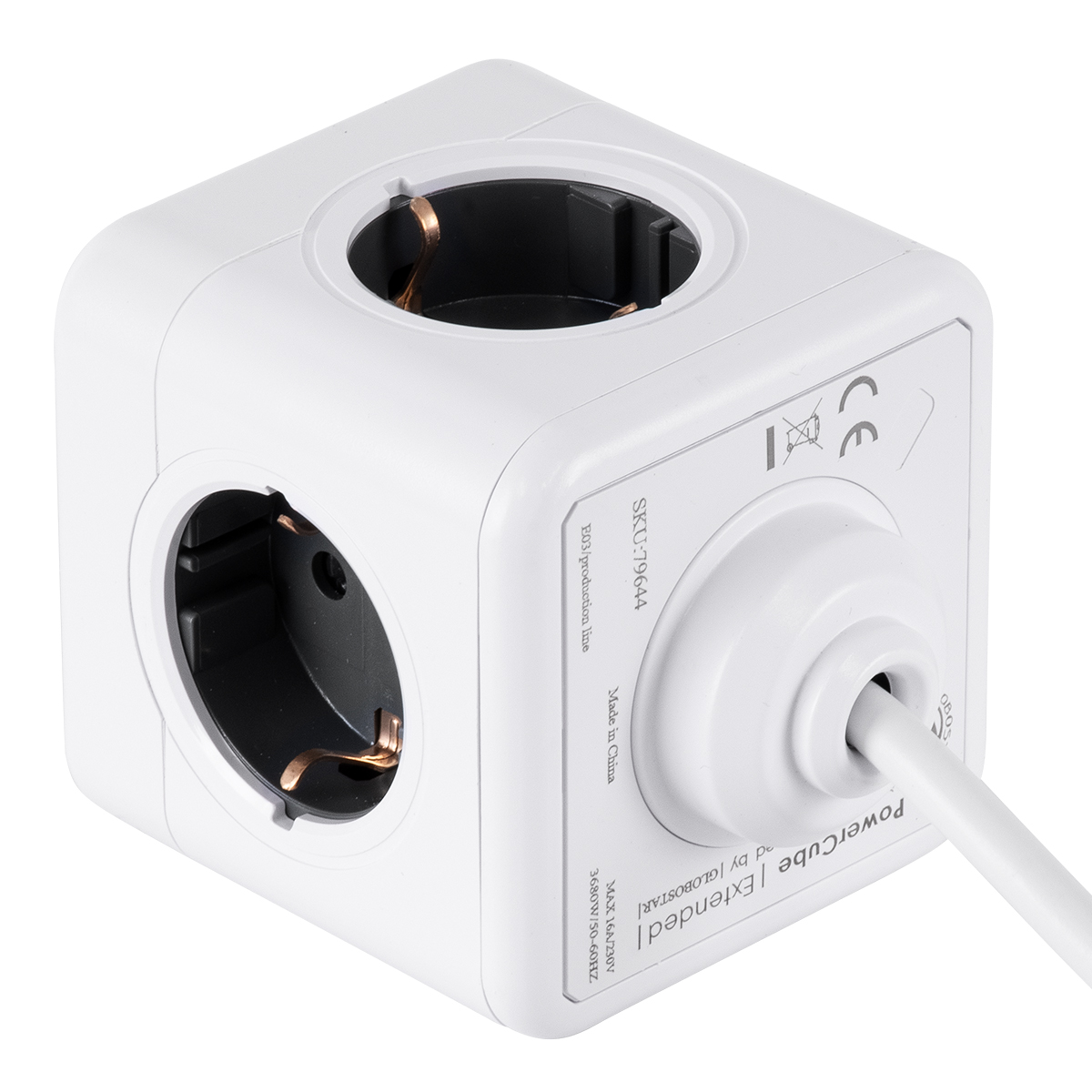 GloboStar® TRAVEL PowerCube PRO Certified 79644 Πολύπριζο 5 Θέσεων με 1.5m Kαλώδιο - 5 Πρίζες Ασφαλείας Childproof EU Schuko AC 220-240V Μ7.5 x Π7.5 x Υ7.5 - Λευκό με Γκρι - Max Load 3680W/16A GloboStar® TRAVEL PowerCube PRO Certified 79644 Πολύπριζο 5 Θέσεων με 1.5m Kαλώδιο - 5 Πρίζες Ασφαλείας Childproof EU Schuko AC 220-240V Μ7.5 x Π7.5 x Υ7.5 - Λευκό με Γκρι - Max Load 3680W/16A