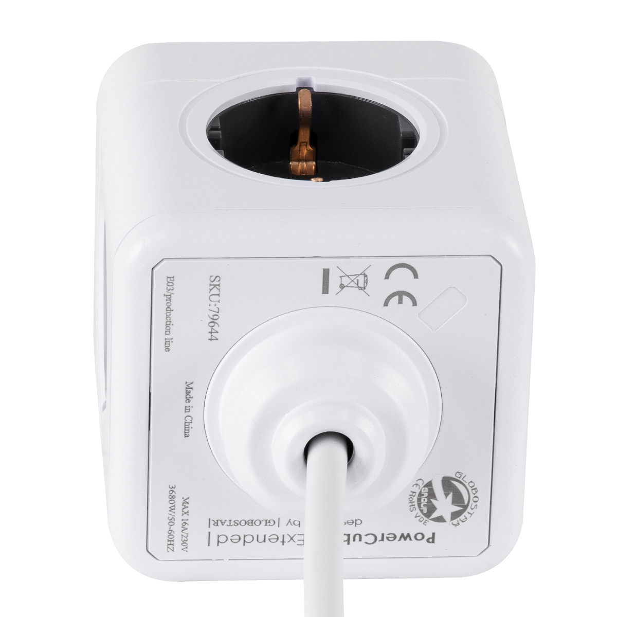 GloboStar® TRAVEL PowerCube PRO Certified 79644 Πολύπριζο 5 Θέσεων με 1.5m Kαλώδιο - 5 Πρίζες Ασφαλείας Childproof EU Schuko AC 220-240V Μ7.5 x Π7.5 x Υ7.5 - Λευκό με Γκρι - Max Load 3680W/16A GloboStar® TRAVEL PowerCube PRO Certified 79644 Πολύπριζο 5 Θέσεων με 1.5m Kαλώδιο - 5 Πρίζες Ασφαλείας Childproof EU Schuko AC 220-240V Μ7.5 x Π7.5 x Υ7.5 - Λευκό με Γκρι - Max Load 3680W/16A