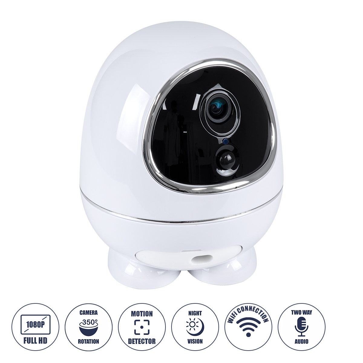 GloboStar® 86008 Rechargeable Table Camera WiFi HD 1080P 3MP 350° 5200mAh Two Way Audio & Motion Detection - Επαναφορτιζόμενη Επιτραπέζια Κάμερα WiFi HD 1080P 350° 5200mAh Διπλή Κατέυθυνση Ομιλίας με Ανιχνευτή Κίνησης - Λευκό GloboStar® 86008 Rechargeable Table Camera WiFi HD 1080P 3MP 350° 5200mAh Two Way Audio & Motion Detection - Επαναφορτιζόμενη Επιτραπέζια Κάμερα WiFi HD 1080P 350° 5200mAh Διπλή Κατέυθυνση Ομιλίας με Ανιχνευτή Κίνησης - Λευκό