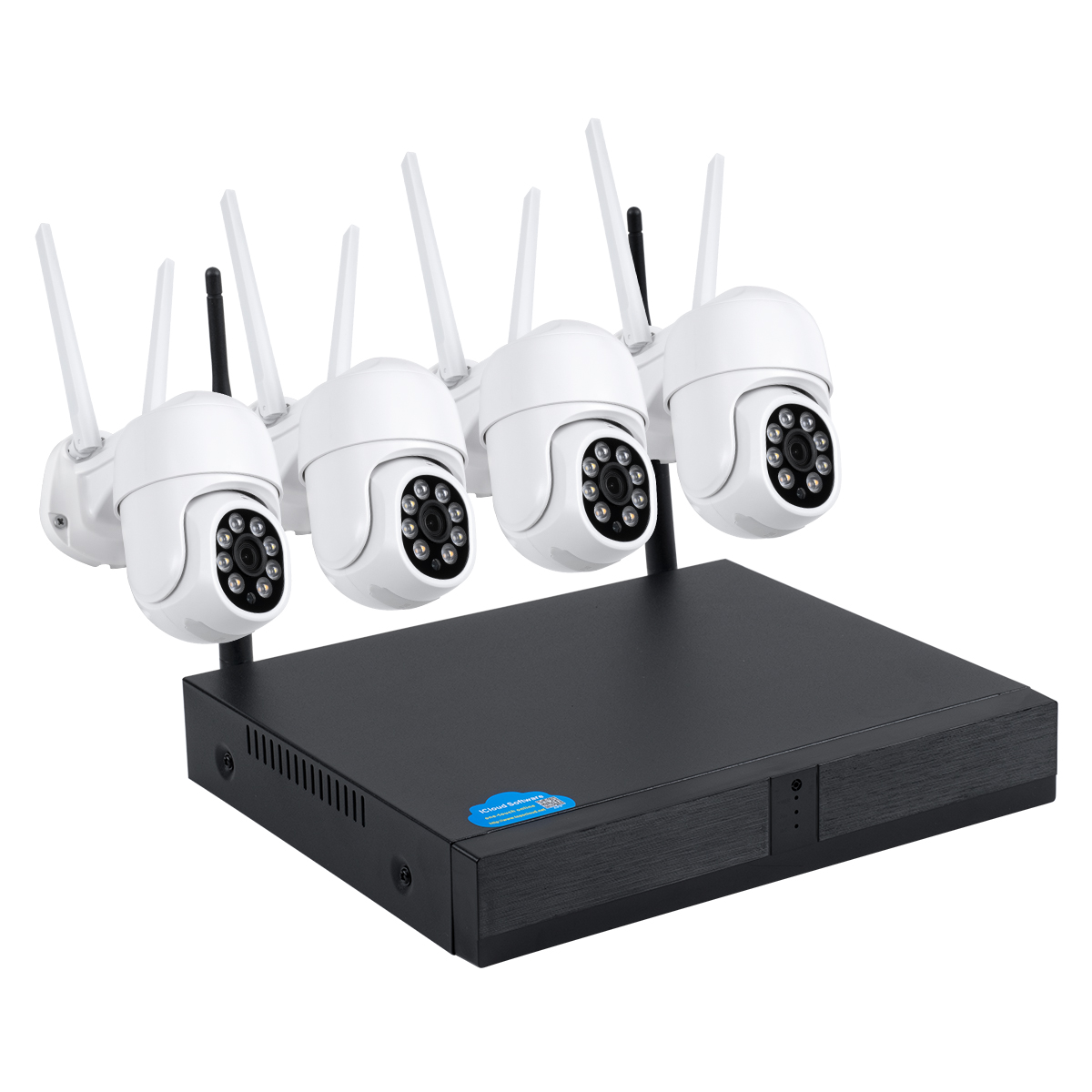 GloboStar® 86039 Ασύρματο Καταγραφικό με 4 x Camera 2MP 1080P WiFi 360° Μοιρών - Αδιάβροχο IP66 - Νυχτερινή Όραση με LED IR - Διπλή Κατέυθυνση Ομιλίας - Ανιχνευτή Κίνησης - Νυχτερινή Λήψη - Λευκό GloboStar® 86039 Ασύρματο Καταγραφικό με 4 x Camera 2MP 1080P WiFi 360° Μοιρών - Αδιάβροχο IP66 - Νυχτερινή Όραση με LED IR - Διπλή Κατέυθυνση Ομιλίας - Ανιχνευτή Κίνησης - Νυχτερινή Λήψη - Λευκό