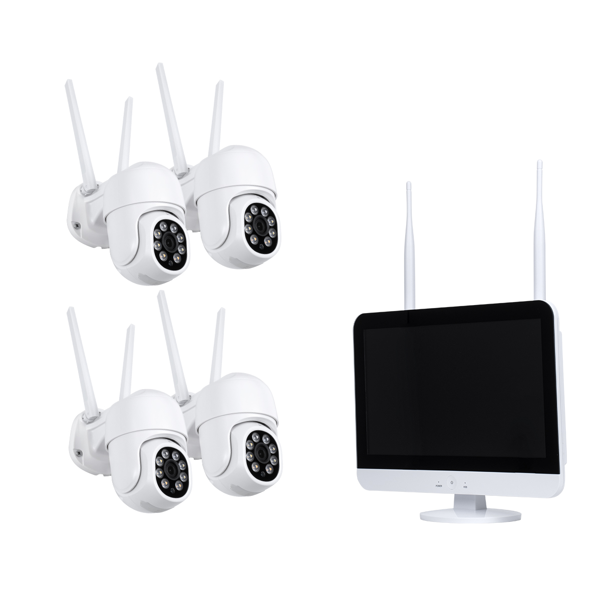 GloboStar® 86041 Ασύρματο Καταγραφικό με Οθόνη - 4 x Camera 2MP 1080P WiFi 360° Μοιρών - Αδιάβροχο IP66 - Νυχτερινή Όραση με LED IR - Διπλή Κατέυθυνση Ομιλίας - Ανιχνευτή Κίνησης - Νυχτερινή Λήψη - Λευκό GloboStar® 86041 Ασύρματο Καταγραφικό με Οθόνη - 4 x Camera 2MP 1080P WiFi 360° Μοιρών - Αδιάβροχο IP66 - Νυχτερινή Όραση με LED IR - Διπλή Κατέυθυνση Ομιλίας - Ανιχνευτή Κίνησης - Νυχτερινή Λήψη - Λευκό