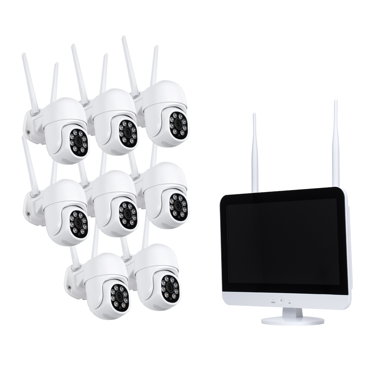 GloboStar® 86042 Ασύρματο Καταγραφικό με Οθόνη - 8 x Camera 2MP 1080P WiFi 360° Μοιρών - Αδιάβροχο IP66 - Νυχτερινή Όραση με LED IR - Διπλή Κατέυθυνση Ομιλίας - Ανιχνευτή Κίνησης - Νυχτερινή Λήψη - Λευκό GloboStar® 86042 Ασύρματο Καταγραφικό με Οθόνη - 8 x Camera 2MP 1080P WiFi 360° Μοιρών - Αδιάβροχο IP66 - Νυχτερινή Όραση με LED IR - Διπλή Κατέυθυνση Ομιλίας - Ανιχνευτή Κίνησης - Νυχτερινή Λήψη - Λευκό