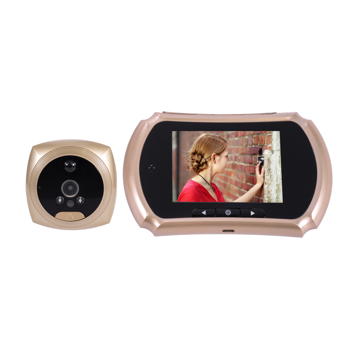 GloboStar® 86066 Επαναφορτιζόμενη Ψηφιακή Έξυπνη Camera Εξώπορτας 90° Μοιρών με Έγχρωμη Οθόνη 3.5" Inches - USB - Νυχτερινή Όραση με LED IR - Κουδούνι - Χρυσό GloboStar® 86066 Επαναφορτιζόμενη Ψηφιακή Έξυπνη Camera Εξώπορτας 90° Μοιρών με Έγχρωμη Οθόνη 3.5" Inches - USB - Νυχτερινή Όραση με LED IR - Κουδούνι - Χρυσό