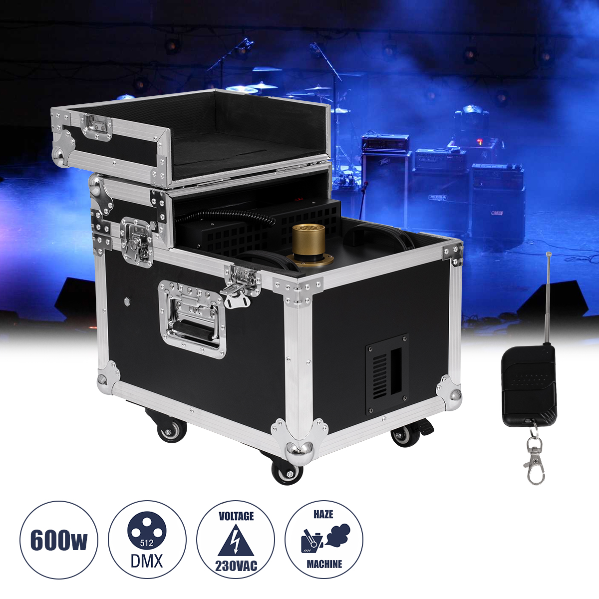 GloboStar® 51170 MERMAID Επαγγελματική Επιδαπέδια Μηχανή Double Haze Machine - Διπλού Εφέ Ομίχλης-Νέφωσης 600W AC 220V-240V DMX512 Display on Body & Ασύρματο Χειριστήριο σε Flight Case - Μαύρο - L49.5 x W38 x H45cm GloboStar® 51170 MERMAID Επαγγελματική Επιδαπέδια Μηχανή Double Haze Machine - Διπλού Εφέ Ομίχλης-Νέφωσης 600W AC 220V-240V DMX512 Display on Body & Ασύρματο Χειριστήριο σε Flight Case - Μαύρο - L49.5 x W38 x H45cm