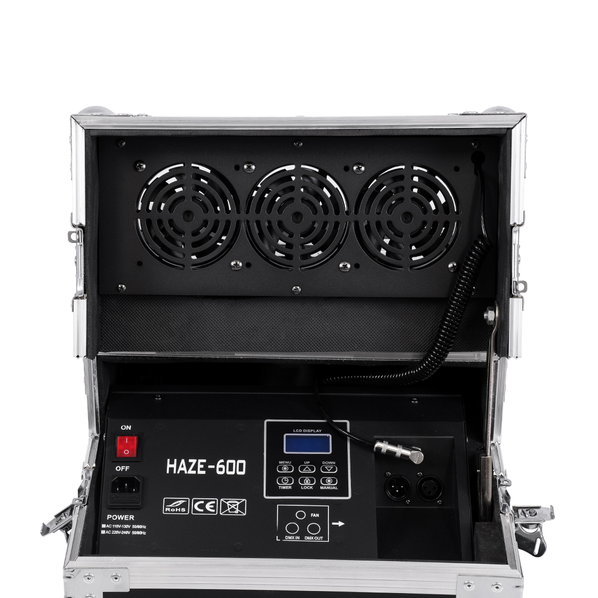 GloboStar® 51170 MERMAID Επαγγελματική Επιδαπέδια Μηχανή Double Haze Machine - Διπλού Εφέ Ομίχλης-Νέφωσης 600W AC 220V-240V DMX512 Display on Body & Ασύρματο Χειριστήριο σε Flight Case - Μαύρο - L49.5 x W38 x H45cm GloboStar® 51170 MERMAID Επαγγελματική Επιδαπέδια Μηχανή Double Haze Machine - Διπλού Εφέ Ομίχλης-Νέφωσης 600W AC 220V-240V DMX512 Display on Body & Ασύρματο Χειριστήριο σε Flight Case - Μαύρο - L49.5 x W38 x H45cm