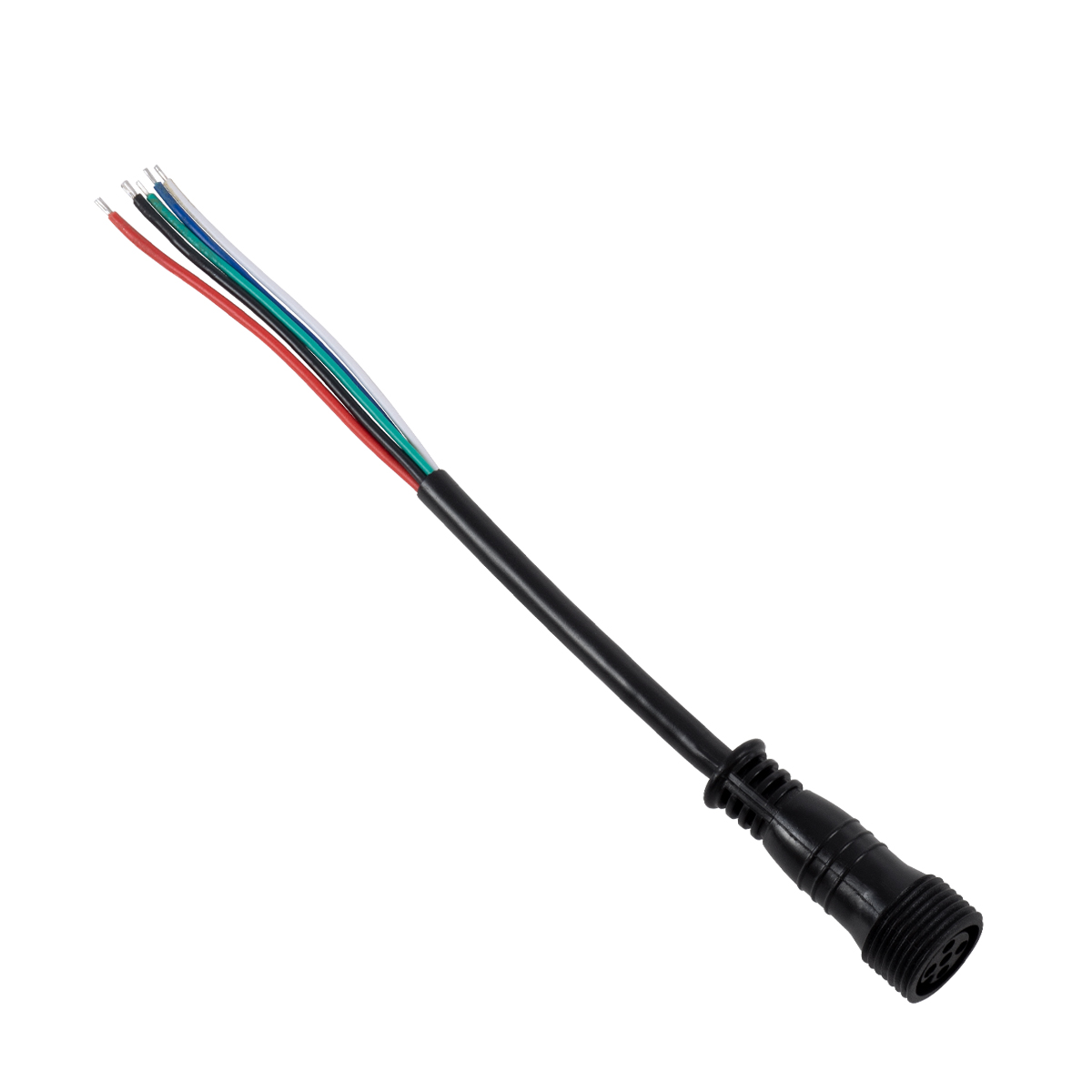 GLOBOSTAR WWCONNECTOR 90706 5 Pin Σύνδεσμος Τροφοδοσίας για Wall Washers & Προβολείς με Είσοδο 5 x 0.25mm2 & Έξοδο 1 x Θηλυκό Βύσμα Αδιάβροχο IP65 - Μαύρο - Μ12.5 x Π1.6 x Υ1.6cm