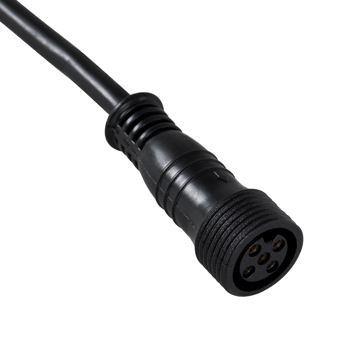 GLOBOSTAR WWCONNECTOR 90706 5 Pin Σύνδεσμος Τροφοδοσίας για Wall Washers & Προβολείς με Είσοδο 5 x 0.25mm2 & Έξοδο 1 x Θηλυκό Βύσμα Αδιάβροχο IP65 - Μαύρο - Μ12.5 x Π1.6 x Υ1.6cm