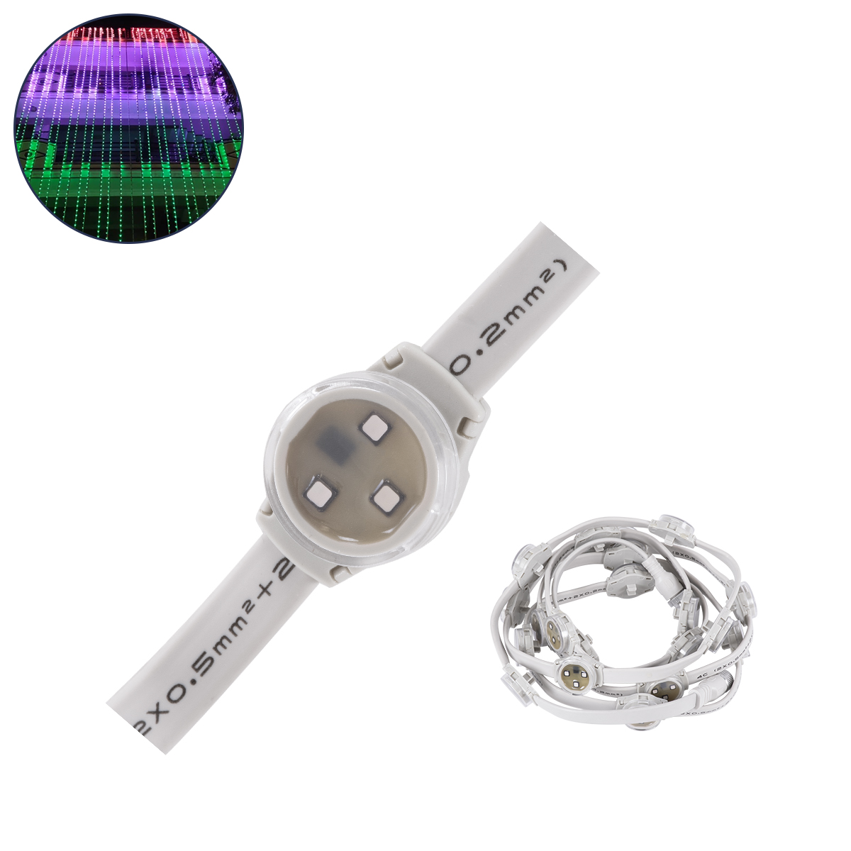 GloboStar® 90140 Digital Pixel Addressable Facade Module Chain String with 20 Spots - Ψηφιακή Αλυσίδα Γιρλάντα με 20 Σποτ LED SMD 3535 15W 20LED 20PIXEL SPI/TTL Protocol IC UCS512B 900lm 120° DC 12V IP67 RGB - Λευκό Σώμα - Μ232 x Π2.5 x Υ1.5cm GloboStar® 90140 Digital Pixel Addressable Facade Module Chain String with 20 Spots - Ψηφιακή Αλυσίδα Γιρλάντα με 20 Σποτ LED SMD 3535 15W 20LED 20PIXEL SPI/TTL Protocol IC UCS512B 900lm 120° DC 12V IP67 RGB - Λευκό Σώμα - Μ232 x Π2.5 x Υ1.5cm