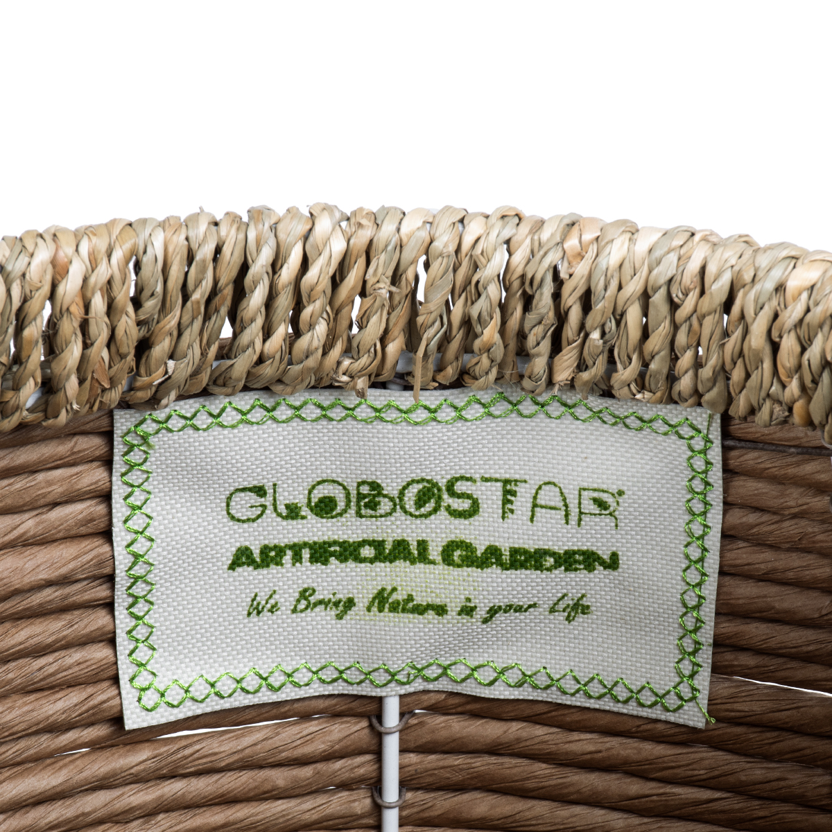 GloboStar® Artificial Garden AMORGOS 20337 Διακοσμητικό Πλεκτό Καλάθι - Κασπώ Γλάστρα - Flower Pot Μπεζ με Καφέ Φ25cm x Υ21cm GloboStar® Artificial Garden AMORGOS 20337 Διακοσμητικό Πλεκτό Καλάθι - Κασπώ Γλάστρα - Flower Pot Μπεζ με Καφέ Φ25cm x Υ21cm