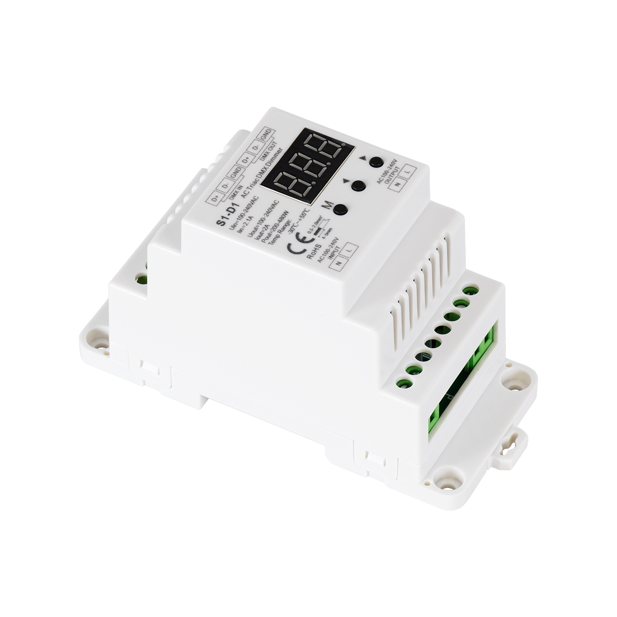 GloboStar® 70672 S1-D1 SKYDANCE AC Triac DMX Dimmer Din Rail Ράγας 1 Καναλιού AC 100-240V 1 x 2A 480W - Max 2A 480W - IP20 DMX512 Μ11.5 x Π5 x Υ6.5cm - 5 Years Warranty GloboStar® 70672 S1-D1 SKYDANCE AC Triac DMX Dimmer Din Rail Ράγας 1 Καναλιού AC 100-240V 1 x 2A 480W - Max 2A 480W - IP20 DMX512 Μ11.5 x Π5 x Υ6.5cm - 5 Years Warranty