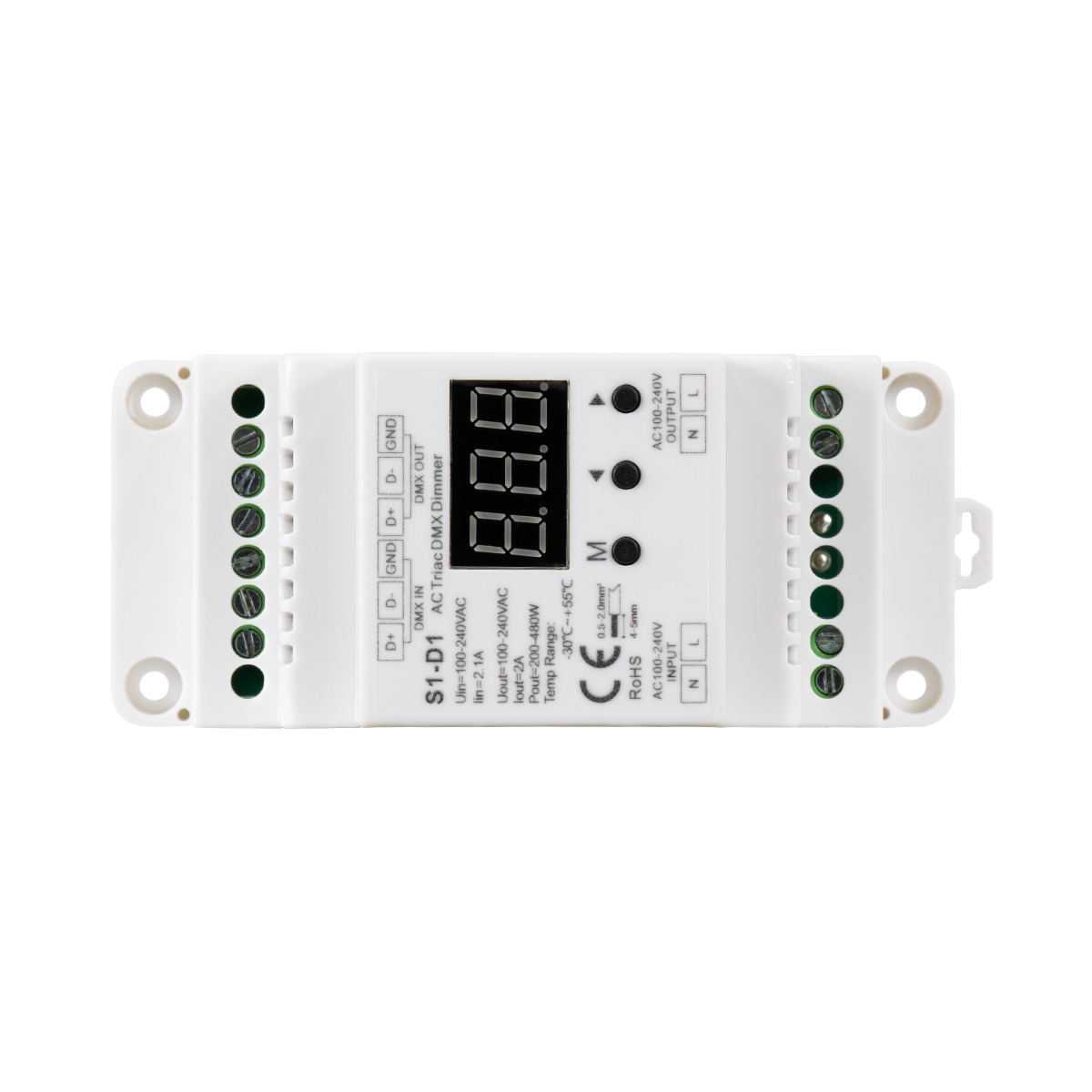 GloboStar® 70672 S1-D1 SKYDANCE AC Triac DMX Dimmer Din Rail Ράγας 1 Καναλιού AC 100-240V 1 x 2A 480W - Max 2A 480W - IP20 DMX512 Μ11.5 x Π5 x Υ6.5cm - 5 Years Warranty GloboStar® 70672 S1-D1 SKYDANCE AC Triac DMX Dimmer Din Rail Ράγας 1 Καναλιού AC 100-240V 1 x 2A 480W - Max 2A 480W - IP20 DMX512 Μ11.5 x Π5 x Υ6.5cm - 5 Years Warranty