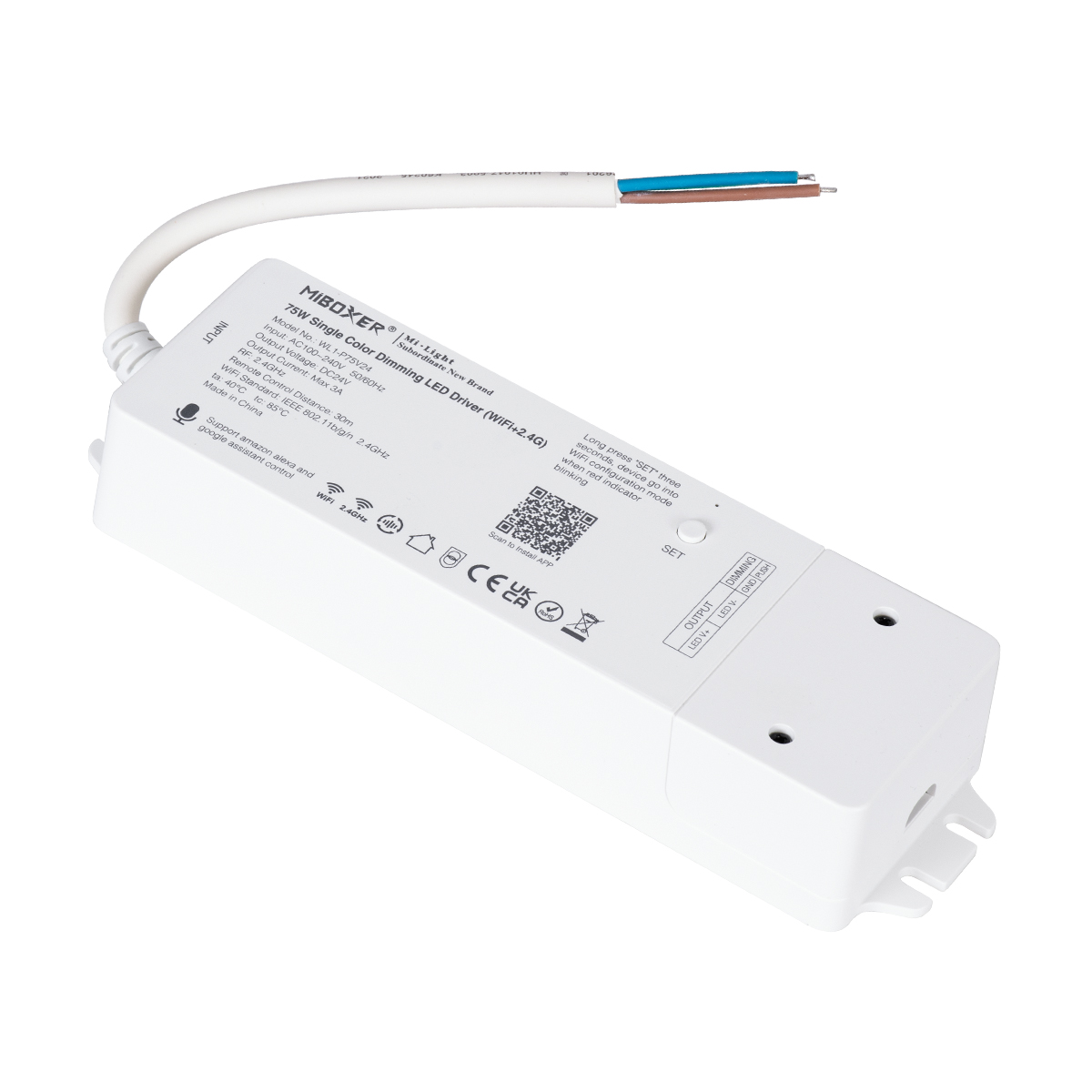 GloboStar® 71437 WL1-P75V24 Mi-BOXER DC Smart Wifi & RF 2.4Ghz & Push Dimming Power Supply Τροφοδοτικό SELV & Controller / Dimmer All in One AC100-240V σε DC 24V 1 x 3A 75W - Max 3A 75W - IP20 Μ19 x Π5.5 x Υ3.2cm - 5 Years Warranty GloboStar® 71437 WL1-P75V24 Mi-BOXER DC Smart Wifi & RF 2.4Ghz & Push Dimming Power Supply Τροφοδοτικό SELV & Controller / Dimmer All in One AC100-240V σε DC 24V 1 x 3A 75W - Max 3A 75W - IP20 Μ19 x Π5.5 x Υ3.2cm - 5 Years Warranty
