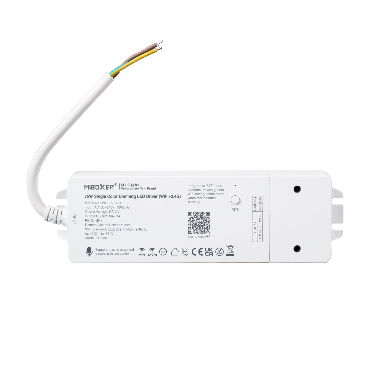 GloboStar® 71437 WL1-P75V24 Mi-BOXER DC Smart Wifi & RF 2.4Ghz & Push Dimming Power Supply Τροφοδοτικό SELV & Controller / Dimmer All in One AC100-240V σε DC 24V 1 x 3A 75W - Max 3A 75W - IP20 Μ19 x Π5.5 x Υ3.2cm - 5 Years Warranty GloboStar® 71437 WL1-P75V24 Mi-BOXER DC Smart Wifi & RF 2.4Ghz & Push Dimming Power Supply Τροφοδοτικό SELV & Controller / Dimmer All in One AC100-240V σε DC 24V 1 x 3A 75W - Max 3A 75W - IP20 Μ19 x Π5.5 x Υ3.2cm - 5 Years Warranty