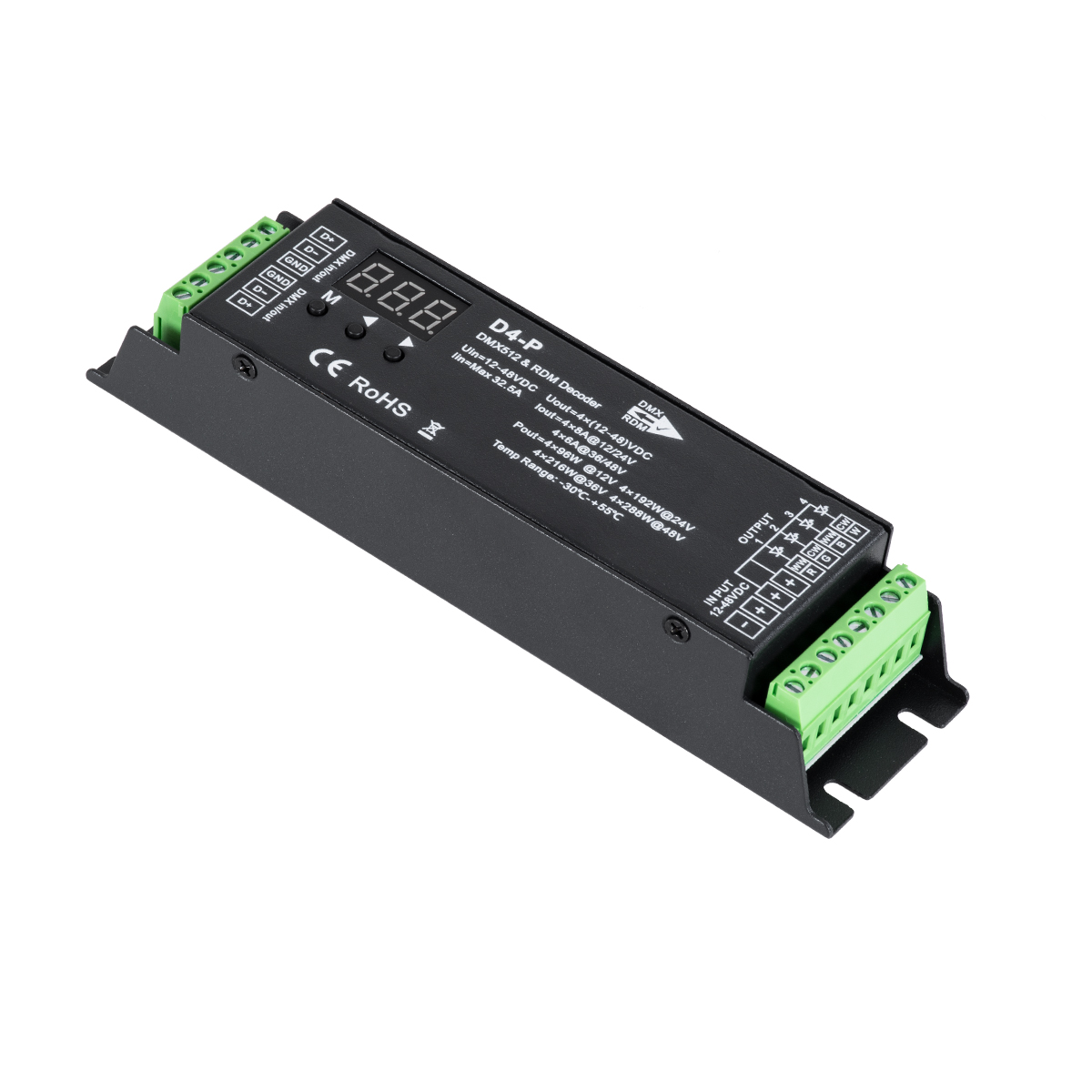 GloboStar® 70669 D4-P SKYDANCE DC DMX & RDM Dimmer High Speed Controller / Decoder 4 Καναλιών DC 12-48V 4 x 8A 384W - Max 32.5A 1152W - IP20 Μ17.5 x Π4.5 x Υ2.8cm - 5 Years Warranty GloboStar® 70669 D4-P SKYDANCE DC DMX & RDM Dimmer High Speed Controller / Decoder 4 Καναλιών DC 12-48V 4 x 8A 384W - Max 32.5A 1152W - IP20 Μ17.5 x Π4.5 x Υ2.8cm - 5 Years Warranty