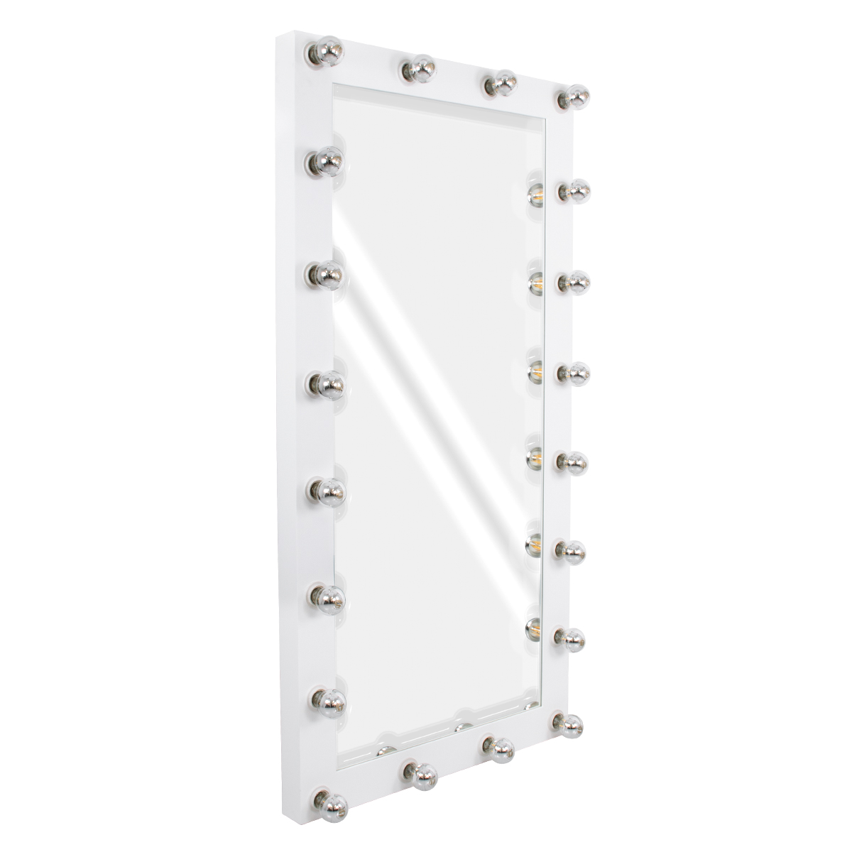 GloboStar® MAKEUP MIRROR-160x80-4 Μοντέρνος Καθρέπτης Μακιγιάζ με Πλαίσιο Φυσικού Ξύλου με Διακόπτη On/Off 20 x E27 AC220-240V - Μ80 x Π7 x Υ160cm - Λευκή Λάκα GloboStar® MAKEUP MIRROR-160x80-4 Μοντέρνος Καθρέπτης Μακιγιάζ με Πλαίσιο Φυσικού Ξύλου με Διακόπτη On/Off 20 x E27 AC220-240V - Μ80 x Π7 x Υ160cm - Λευκή Λάκα