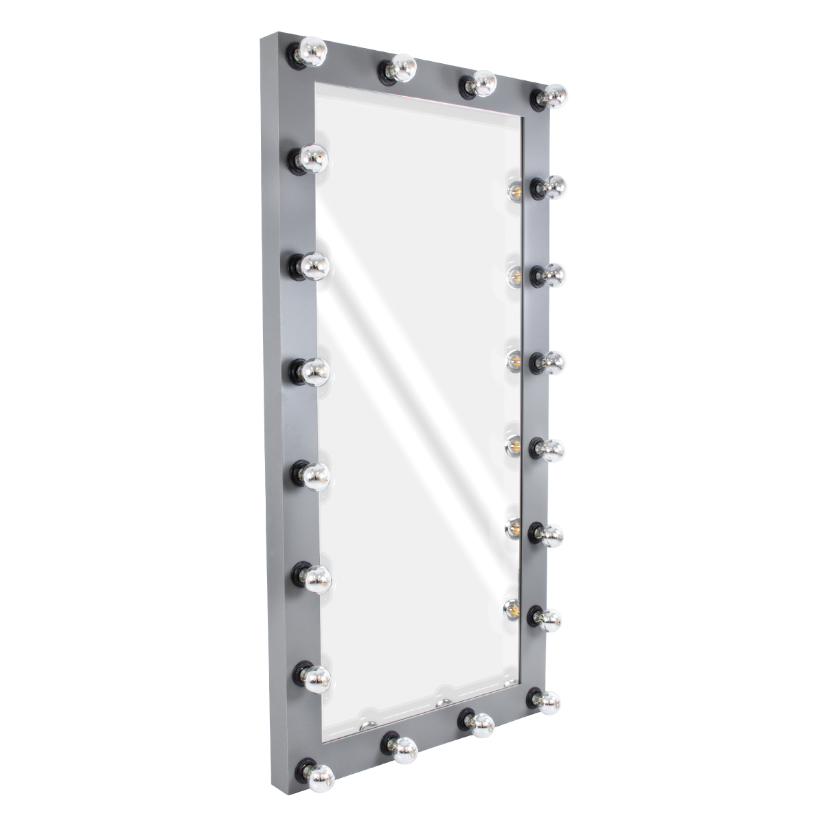 GloboStar® MAKEUP MIRROR-160x80-6 Μοντέρνος Καθρέπτης Μακιγιάζ με Πλαίσιο Φυσικού Ξύλου με Διακόπτη On/Off 20 x E27 AC220-240V - Μ80 x Π7 x Υ160cm - Γκρι Ανθρακί GloboStar® MAKEUP MIRROR-160x80-6 Μοντέρνος Καθρέπτης Μακιγιάζ με Πλαίσιο Φυσικού Ξύλου με Διακόπτη On/Off 20 x E27 AC220-240V - Μ80 x Π7 x Υ160cm - Γκρι Ανθρακί