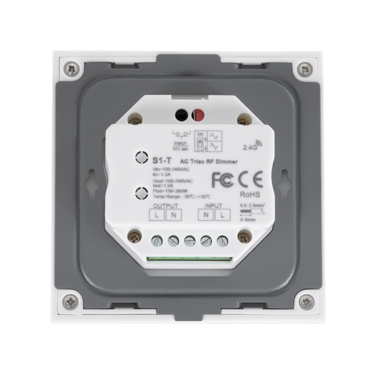 GloboStar® 71452 S1-T SKYDANCE AC Smart RF 2.4Ghz & Αφής - Touch Triac Dimming AC100-240V σε AC100-240V 1 x 1.5A 360W - Max 1.5A 360W - IP20 - Λευκό Σώμα - Μ8.5 x Π8.5 x Υ3.2cm - 5 Years Warranty GloboStar® 71452 S1-T SKYDANCE AC Smart RF 2.4Ghz & Αφής - Touch Triac Dimming AC100-240V σε AC100-240V 1 x 1.5A 360W - Max 1.5A 360W - IP20 - Λευκό Σώμα - Μ8.5 x Π8.5 x Υ3.2cm - 5 Years Warranty