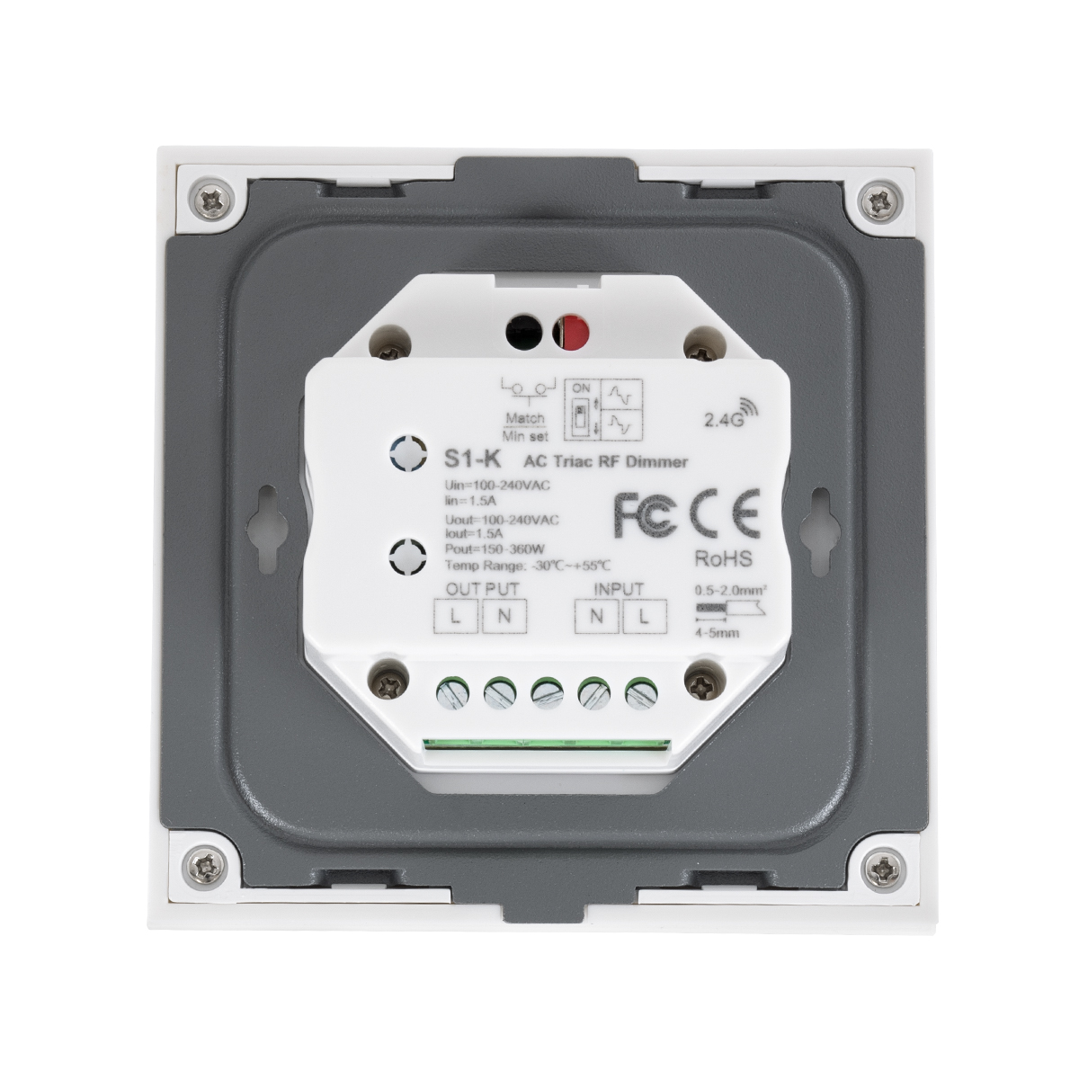 GloboStar® 71454 S1-K SKYDANCE AC Smart RF 2.4Ghz & Ροοστάτη - Push ON/OFF Triac Dimming AC100-240V σε AC100-240V 1 x 1.5A 360W - Max 1.5A 360W - IP20 - Λευκό Σώμα - Μ8.5 x Π8.5 x Υ5cm - 5 Years Warranty GloboStar® 71454 S1-K SKYDANCE AC Smart RF 2.4Ghz & Ροοστάτη - Push ON/OFF Triac Dimming AC100-240V σε AC100-240V 1 x 1.5A 360W - Max 1.5A 360W - IP20 - Λευκό Σώμα - Μ8.5 x Π8.5 x Υ5cm - 5 Years Warranty