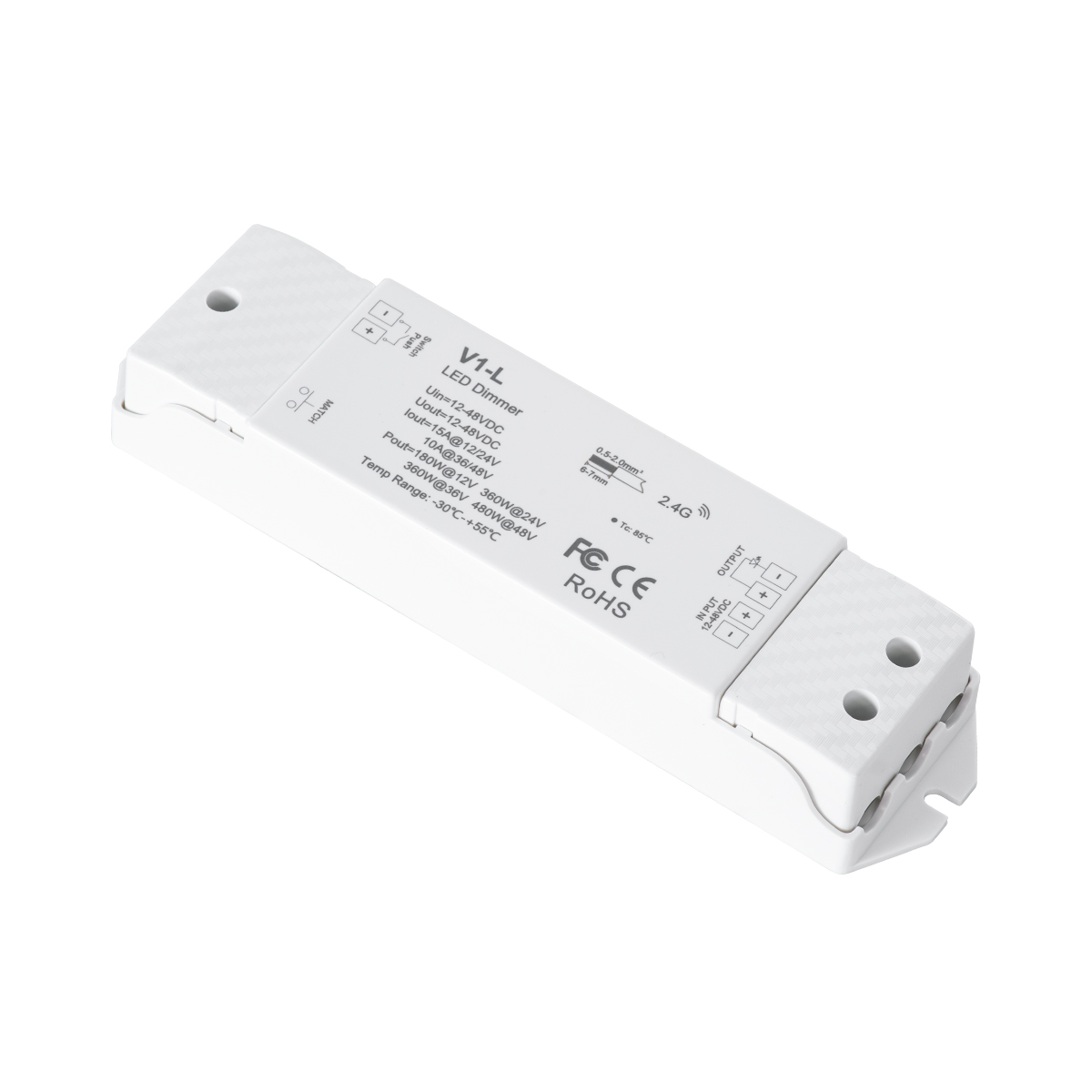 GloboStar® 71568 V1-L SKYDANCE DC RF 2.4Ghz Dimmer High Speed Controller & Push Dimming 1 Κανάλι DC 12-48V 1 x 15A 480W - Max 15A 480W - IP20 Μ17.5 x Π4.5 x Υ2.5cm - 5 Years Warranty GloboStar® 71568 V1-L SKYDANCE DC RF 2.4Ghz Dimmer High Speed Controller & Push Dimming 1 Κανάλι DC 12-48V 1 x 15A 480W - Max 15A 480W - IP20 Μ17.5 x Π4.5 x Υ2.5cm - 5 Years Warranty