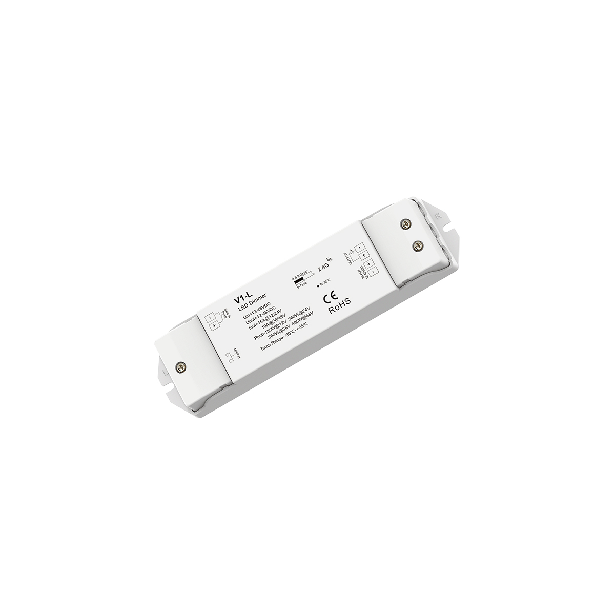 GloboStar® 71568 V1-L SKYDANCE DC RF 2.4Ghz Dimmer High Speed Controller & Push Dimming 1 Κανάλι DC 12-48V 1 x 15A 480W - Max 15A 480W - IP20 Μ17.5 x Π4.5 x Υ2.5cm - 5 Years Warranty GloboStar® 71568 V1-L SKYDANCE DC RF 2.4Ghz Dimmer High Speed Controller & Push Dimming 1 Κανάλι DC 12-48V 1 x 15A 480W - Max 15A 480W - IP20 Μ17.5 x Π4.5 x Υ2.5cm - 5 Years Warranty