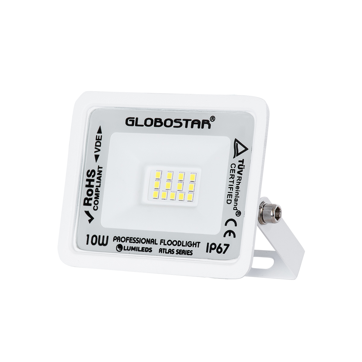 GloboStar® ATLAS 61404 Επαγγελματικός Προβολέας LED 10W 1250lm 120° AC 220-240V - Αδιάβροχος IP67 - Μ10 x Π2 x Υ8cm - Λευκό - Ψυχρό Λευκό 6000K - LUMILEDS Chips - TÜV Rheinland Certified - 5 Years Warranty GloboStar® ATLAS 61404 Επαγγελματικός Προβολέας LED 10W 1250lm 120° AC 220-240V - Αδιάβροχος IP67 - Μ10 x Π2 x Υ8cm - Λευκό - Ψυχρό Λευκό 6000K - LUMILEDS Chips - TÜV Rheinland Certified - 5 Years Warranty
