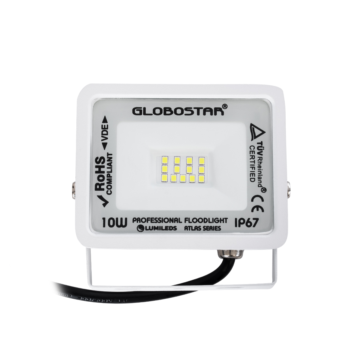 GloboStar® ATLAS 61404 Επαγγελματικός Προβολέας LED 10W 1250lm 120° AC 220-240V - Αδιάβροχος IP67 - Μ10 x Π2 x Υ8cm - Λευκό - Ψυχρό Λευκό 6000K - LUMILEDS Chips - TÜV Rheinland Certified - 5 Years Warranty GloboStar® ATLAS 61404 Επαγγελματικός Προβολέας LED 10W 1250lm 120° AC 220-240V - Αδιάβροχος IP67 - Μ10 x Π2 x Υ8cm - Λευκό - Ψυχρό Λευκό 6000K - LUMILEDS Chips - TÜV Rheinland Certified - 5 Years Warranty