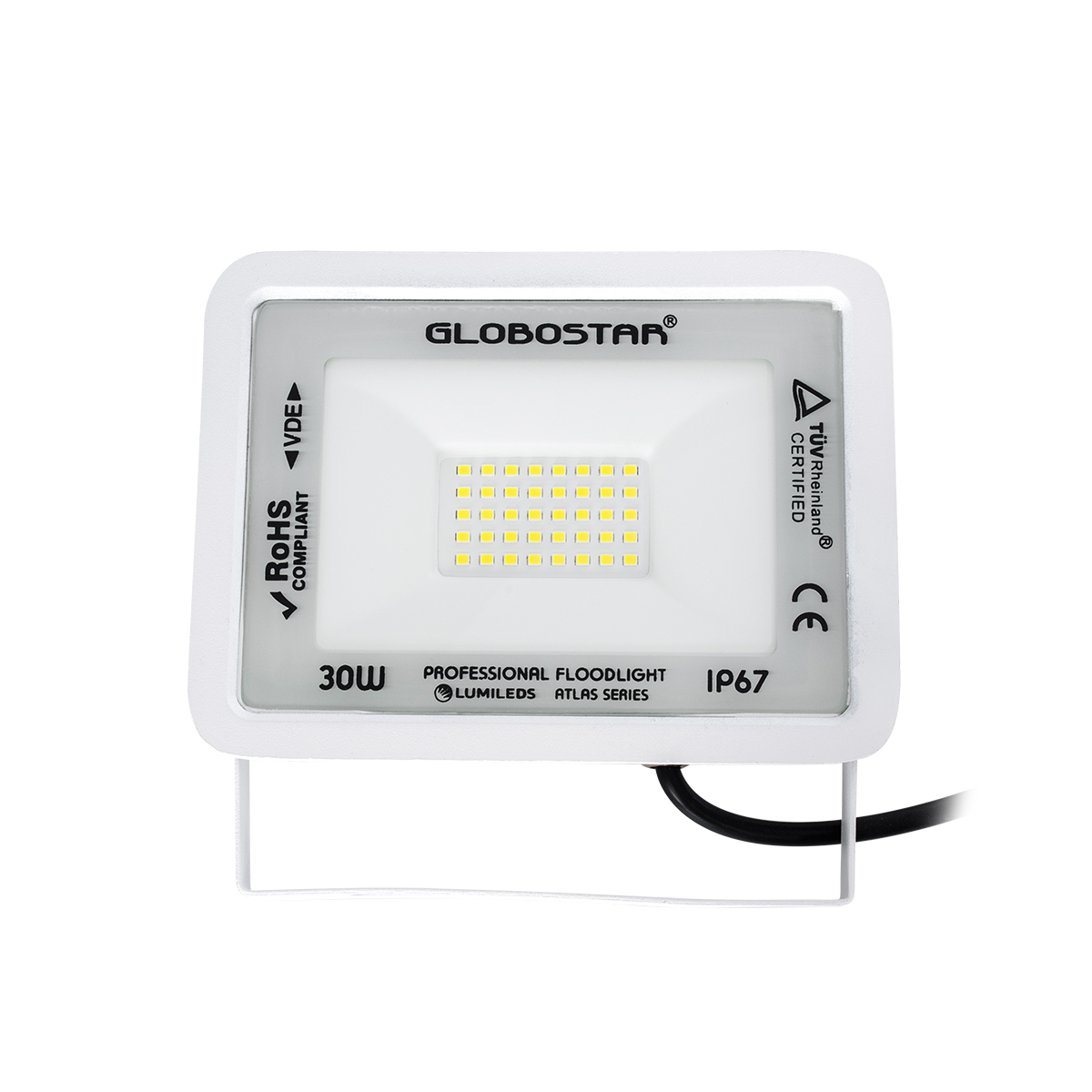 GloboStar® ATLAS 61413 Επαγγελματικός Προβολέας LED 30W 3750lm 120° AC 220-240V - Αδιάβροχος IP67 - Μ16 x Π2.5 x Υ12.5cm - Λευκό - Ψυχρό Λευκό 6000K - LUMILEDS Chips - TÜV Rheinland Certified - 5 Years Warranty GloboStar® ATLAS 61413 Επαγγελματικός Προβολέας LED 30W 3750lm 120° AC 220-240V - Αδιάβροχος IP67 - Μ16 x Π2.5 x Υ12.5cm - Λευκό - Ψυχρό Λευκό 6000K - LUMILEDS Chips - TÜV Rheinland Certified - 5 Years Warranty