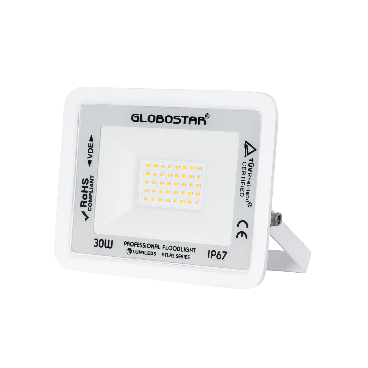 GloboStar® ATLAS 61415 Επαγγελματικός Προβολέας LED 30W 3450lm 120° AC 220-240V - Αδιάβροχος IP67 - Μ16 x Π2.5 x Υ12.5cm - Λευκό - Θερμό Λευκό 2700K - LUMILEDS Chips - TÜV Rheinland Certified - 5 Years Warranty GloboStar® ATLAS 61415 Επαγγελματικός Προβολέας LED 30W 3450lm 120° AC 220-240V - Αδιάβροχος IP67 - Μ16 x Π2.5 x Υ12.5cm - Λευκό - Θερμό Λευκό 2700K - LUMILEDS Chips - TÜV Rheinland Certified - 5 Years Warranty