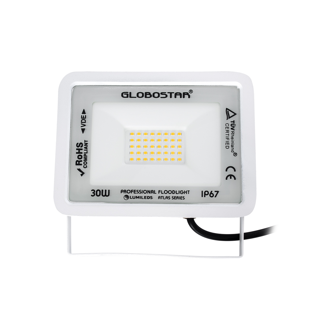 GloboStar® ATLAS 61415 Επαγγελματικός Προβολέας LED 30W 3450lm 120° AC 220-240V - Αδιάβροχος IP67 - Μ16 x Π2.5 x Υ12.5cm - Λευκό - Θερμό Λευκό 2700K - LUMILEDS Chips - TÜV Rheinland Certified - 5 Years Warranty GloboStar® ATLAS 61415 Επαγγελματικός Προβολέας LED 30W 3450lm 120° AC 220-240V - Αδιάβροχος IP67 - Μ16 x Π2.5 x Υ12.5cm - Λευκό - Θερμό Λευκό 2700K - LUMILEDS Chips - TÜV Rheinland Certified - 5 Years Warranty