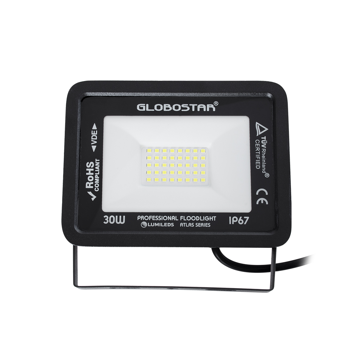 GloboStar® ATLAS 61416 Επαγγελματικός Προβολέας LED 30W 3750lm 120° AC 220-240V - Αδιάβροχος IP67 - Μ16 x Π2.5 x Υ12.5cm - Μαύρο - Ψυχρό Λευκό 6000K - LUMILEDS Chips - TÜV Rheinland Certified - 5 Years Warranty GloboStar® ATLAS 61416 Επαγγελματικός Προβολέας LED 30W 3750lm 120° AC 220-240V - Αδιάβροχος IP67 - Μ16 x Π2.5 x Υ12.5cm - Μαύρο - Ψυχρό Λευκό 6000K - LUMILEDS Chips - TÜV Rheinland Certified - 5 Years Warranty