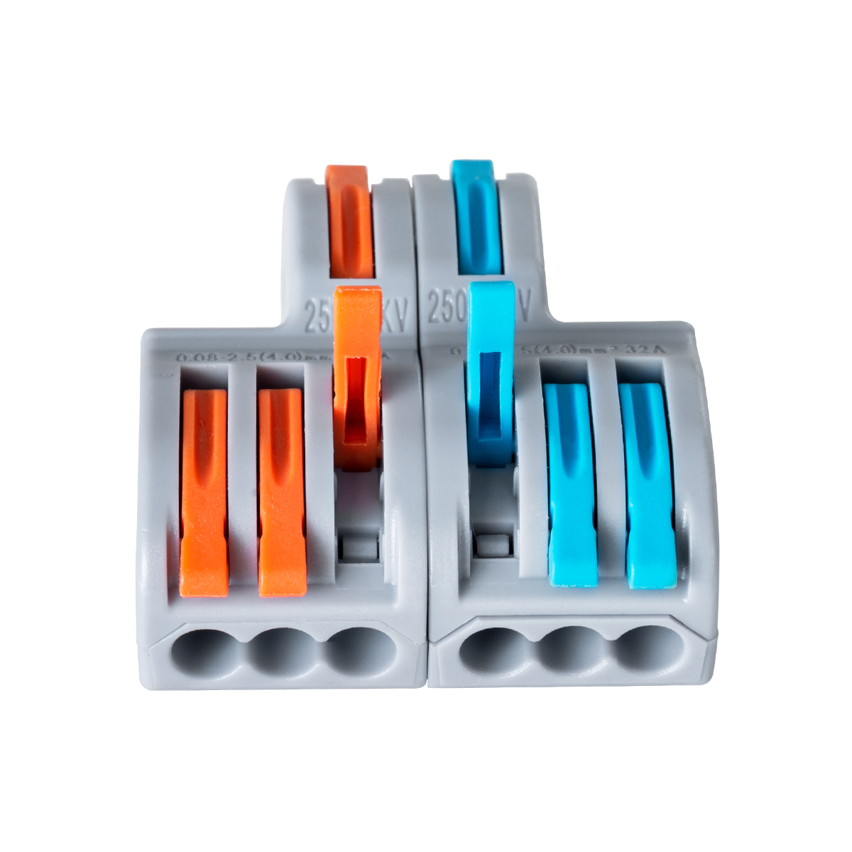 GloboStar® FAST-CONNECT 69914 Διπλή σε Εξαπλή Κλέμα Ταχείας Σύνδεσης & Διακλάδωσης Καλωδίων - 2 x Είσοδοι & 6 x Έξοδοι με Συμβατή Διατομή Καλωδίων 0.08mm² έως 2.5mm² - 250V/4KV 32A Max - Μ3.6 x Π4 x Υ1.5cm - Γκρι με Πορτοκαλί & Μπλε - Πακέτο 5 Τεμαχίων - GloboStar® FAST-CONNECT 69914 Διπλή σε Εξαπλή Κλέμα Ταχείας Σύνδεσης & Διακλάδωσης Καλωδίων - 2 x Είσοδοι & 6 x Έξοδοι με Συμβατή Διατομή Καλωδίων 0.08mm² έως 2.5mm² - 250V/4KV 32A Max - Μ3.6 x Π4 x Υ1.5cm - Γκρι με Πορτοκαλί & Μπλε - Πακέτο 5 Τεμαχίων -