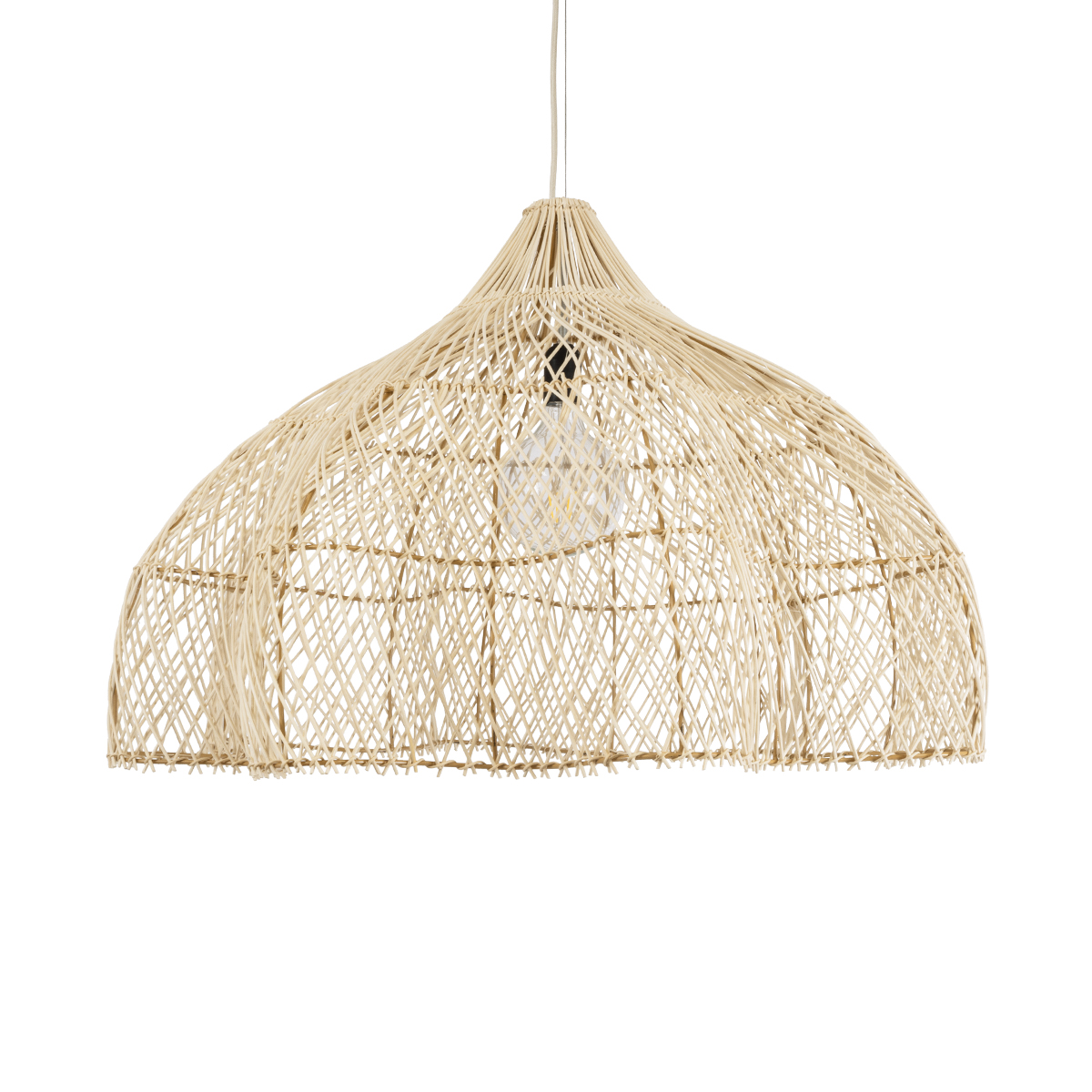 GloboStar® ADEJE 02211 Boho Κρεμαστό Φωτιστικό Καμπάνα Μονόφωτο 1 x E27 IP20 Μπεζ Ρατάν - Μ80 x Π80 x Υ55cm GloboStar® ADEJE 02211 Boho Κρεμαστό Φωτιστικό Καμπάνα Μονόφωτο 1 x E27 IP20 Μπεζ Ρατάν - Μ80 x Π80 x Υ55cm
