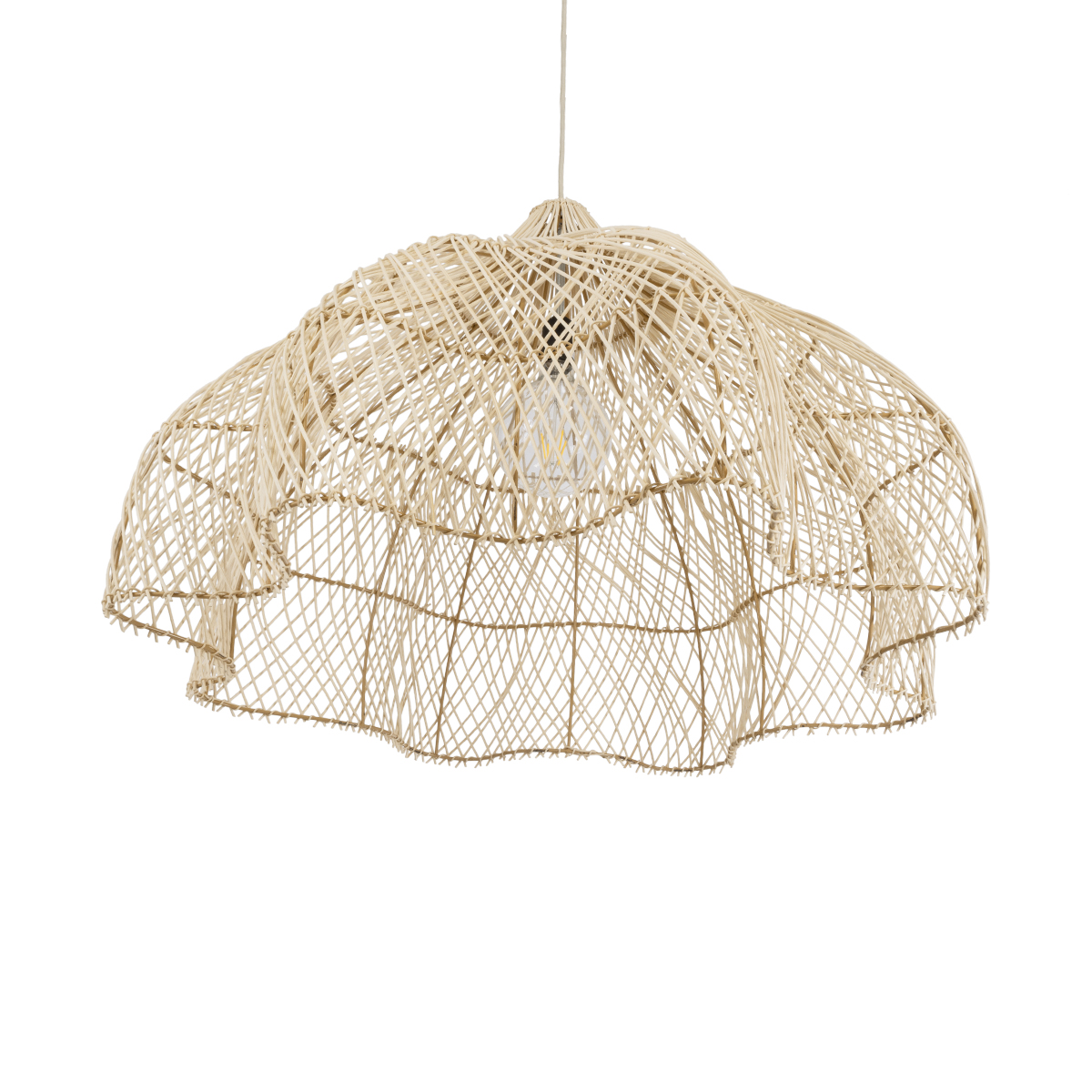 GloboStar® ADEJE 02211 Boho Κρεμαστό Φωτιστικό Καμπάνα Μονόφωτο 1 x E27 IP20 Μπεζ Ρατάν - Μ80 x Π80 x Υ55cm GloboStar® ADEJE 02211 Boho Κρεμαστό Φωτιστικό Καμπάνα Μονόφωτο 1 x E27 IP20 Μπεζ Ρατάν - Μ80 x Π80 x Υ55cm