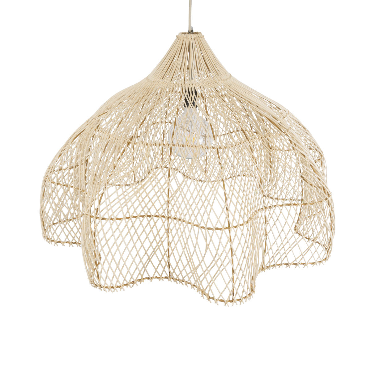 GloboStar® ADEJE 02211 Boho Κρεμαστό Φωτιστικό Καμπάνα Μονόφωτο 1 x E27 IP20 Μπεζ Ρατάν - Μ80 x Π80 x Υ55cm GloboStar® ADEJE 02211 Boho Κρεμαστό Φωτιστικό Καμπάνα Μονόφωτο 1 x E27 IP20 Μπεζ Ρατάν - Μ80 x Π80 x Υ55cm