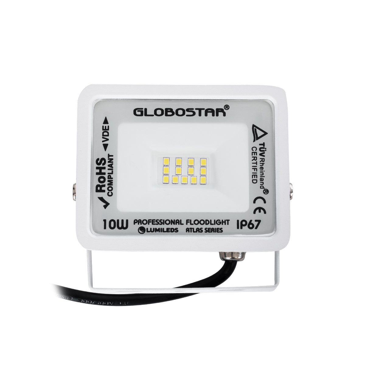 GloboStar® ATLAS 61405 Επαγγελματικός Προβολέας LED 10W 1200lm 120° AC 220-240V - Αδιάβροχος IP67 - Μ10 x Π2 x Υ8cm - Λευκό - Φυσικό Λευκό 4500K - LUMILEDS Chips - TÜV Rheinland Certified - 5 Years Warranty GloboStar® ATLAS 61405 Επαγγελματικός Προβολέας LED 10W 1200lm 120° AC 220-240V - Αδιάβροχος IP67 - Μ10 x Π2 x Υ8cm - Λευκό - Φυσικό Λευκό 4500K - LUMILEDS Chips - TÜV Rheinland Certified - 5 Years Warranty