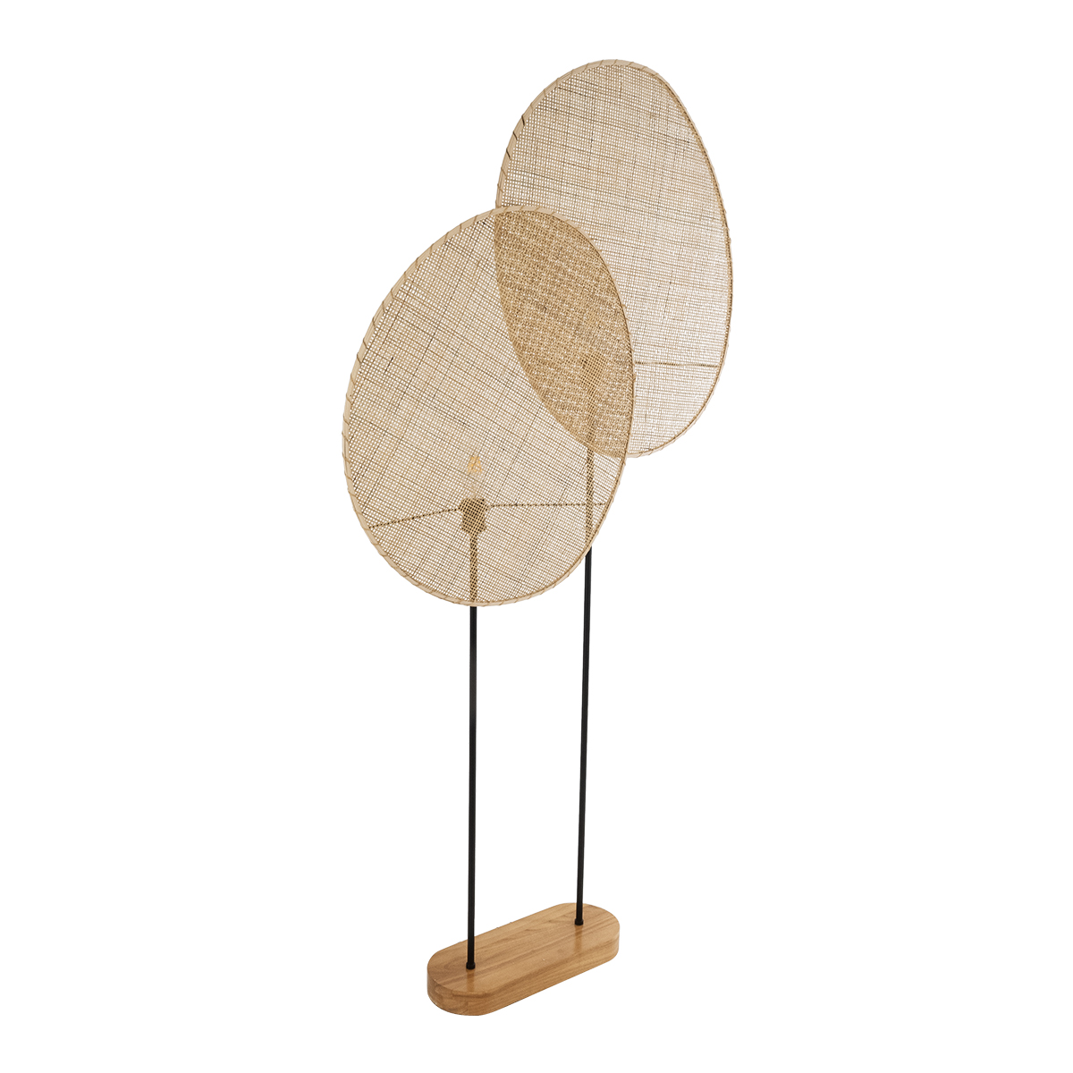GloboStar® AZUL 02232 Boho Επιδαπέδιο Φωτιστικό Διφωτο 2 x E27 IP20 Μπεζ Ξύλο με Μαύρο Μέταλλο - Μ90 x Π17 x Υ170cm GloboStar® AZUL 02232 Boho Επιδαπέδιο Φωτιστικό Διφωτο 2 x E27 IP20 Μπεζ Ξύλο με Μαύρο Μέταλλο - Μ90 x Π17 x Υ170cm