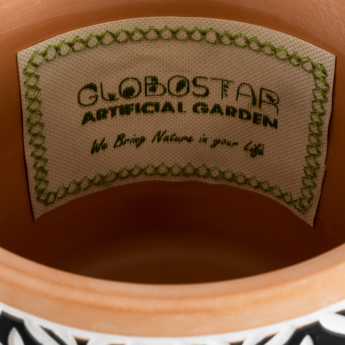 GloboStar® Artificial Garden AGRA 20522 Διακοσμητικό Κεραμικό Κασπώ Γλάστρα - Flower Pot Μαύρο με Λευκό και Μπεζ Φ14.5 x Υ13cm GloboStar® Artificial Garden AGRA 20522 Διακοσμητικό Κεραμικό Κασπώ Γλάστρα - Flower Pot Μαύρο με Λευκό και Μπεζ Φ14.5 x Υ13cm