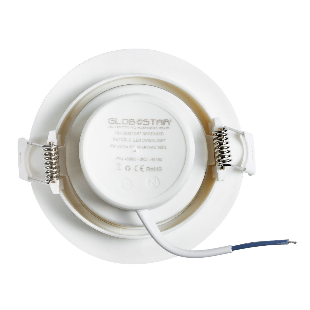 GLOBOSTAR® DE VALERA 60184 Χωνευτό Κινούμενο Downlight Σποτ LED 5W 470lm 60° AC 220-240V IP20 Θερμό Λευκό 2700K - Bridgelux SMD Chip & TÜV SÜD Driver - Λευκό Ματ - Μ9 x Π9 x Υ4cm / Q8cm - 3 Χρόνια Εγγύηση GLOBOSTAR® DE VALERA 60184 Χωνευτό Κινούμενο Downlight Σποτ LED 5W 470lm 60° AC 220-240V IP20 Θερμό Λευκό 2700K - Bridgelux SMD Chip & TÜV SÜD Driver - Λευκό Ματ - Μ9 x Π9 x Υ4cm / Q8cm - 3 Χρόνια Εγγύηση