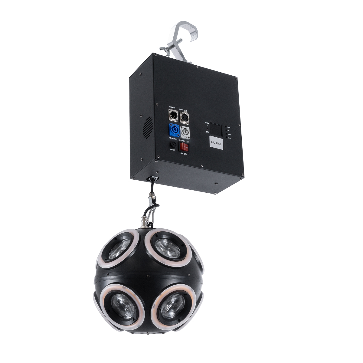 GloboStar® 51197 LIFT BALL Επαγγελματικό Φωτιστικό Ειδικών Εφέ Φ25cm KINETIC BALL MATRIX PIXEL Super BEAM Light CREE LED 4in1 300W - 10 x 20W LED COB Chips RGBW & 10 x 20W LED COB Chips Ultra Gold Warm White 2200K - Μέγιστο Μήκος Ανύψωσης 6 Μέτρα - AC 220