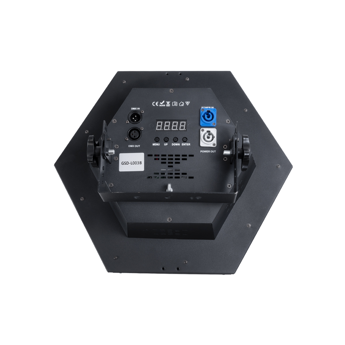 GloboStar® 51201 HALO HEXA Επαγγελματικό Φωτιστικό Ειδικών Εφέ DIGITAL MATRIX PIXEL & Blinder - 3 x 80W LED COB Chips Ultra Gold Warm White 2200K & 30 x 0.5W LED SMD5050 Chips RGB - AC 220V-240V DMX512 Display on Body - Μαύρο - Μ38 x Π38 x Υ22cm - 2 Χρόνι GloboStar® 51201 HALO HEXA Επαγγελματικό Φωτιστικό Ειδικών Εφέ DIGITAL MATRIX PIXEL & Blinder - 3 x 80W LED COB Chips Ultra Gold Warm White 2200K & 30 x 0.5W LED SMD5050 Chips RGB - AC 220V-240V DMX512 Display on Body - Μαύρο - Μ38 x Π38 x Υ22cm - 2 Χρόνι