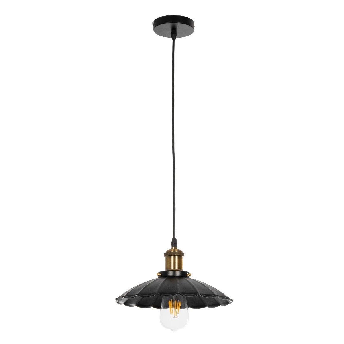 GLOBOSTAR® MARGI 999-0229 Vintage Κρεμαστό Φωτιστικό Οροφής με Ντουί 1 x E27 AC 220-240V IP20 - Μαύρο & Χρυσό - Μ26 x Π26 x Υ14cm GLOBOSTAR® MARGI 999-0229 Vintage Κρεμαστό Φωτιστικό Οροφής με Ντουί 1 x E27 AC 220-240V IP20 - Μαύρο & Χρυσό - Μ26 x Π26 x Υ14cm