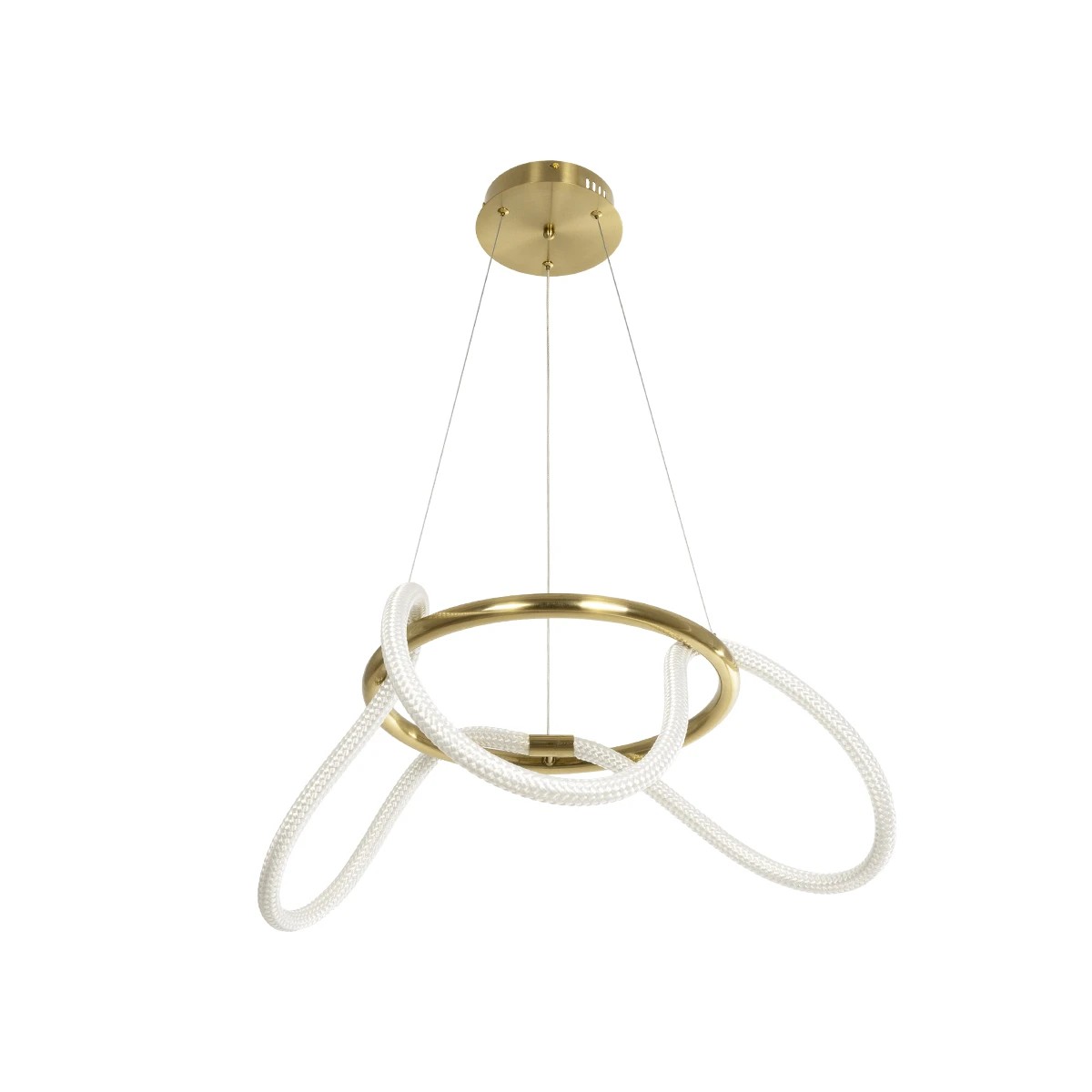 kelvo® GLOW 61658 Μοντέρνο Κρεμαστό Φωτιστικό Οροφής LED 36W 3600lm 360° AC 220-240V IP20 Ρυθμιζόμενο Λευκό CCT με Χειριστήριο από 2700K έως 6000K Dimmable - Lumileds SMD Chip - Χρυσό Πλατίνα & Λευκό Νήμα - Μ60 x Π60 x Υ45cm - 3 Χρόνια Εγγύηση kelvo® GLOW 61658 Μοντέρνο Κρεμαστό Φωτιστικό Οροφής LED 36W 3600lm 360° AC 220-240V IP20 Ρυθμιζόμενο Λευκό CCT με Χειριστήριο από 2700K έως 6000K Dimmable - Lumileds SMD Chip - Χρυσό Πλατίνα & Λευκό Νήμα - Μ60 x Π60 x Υ45cm - 3 Χρόνια Εγγύηση