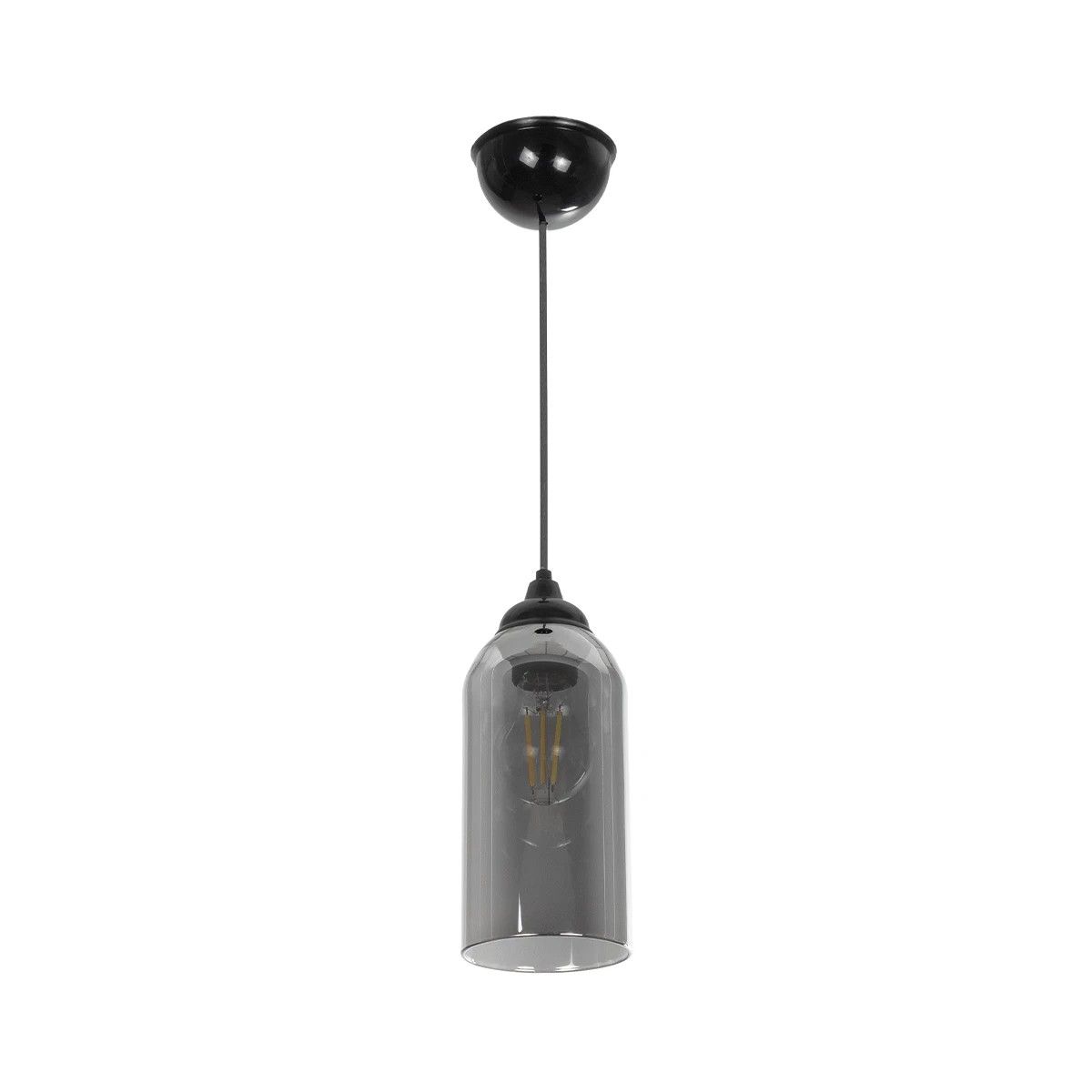 GLOBOSTAR® TUBE 206-0030 Μοντέρνο Κρεμαστό Φωτιστικό Οροφής με Ντουί 1 x E27 AC 220-240V IP20 - Μαύρο Φιμέ - Μ10 x Π10 x Υ24cm GLOBOSTAR® TUBE 206-0030 Μοντέρνο Κρεμαστό Φωτιστικό Οροφής με Ντουί 1 x E27 AC 220-240V IP20 - Μαύρο Φιμέ - Μ10 x Π10 x Υ24cm