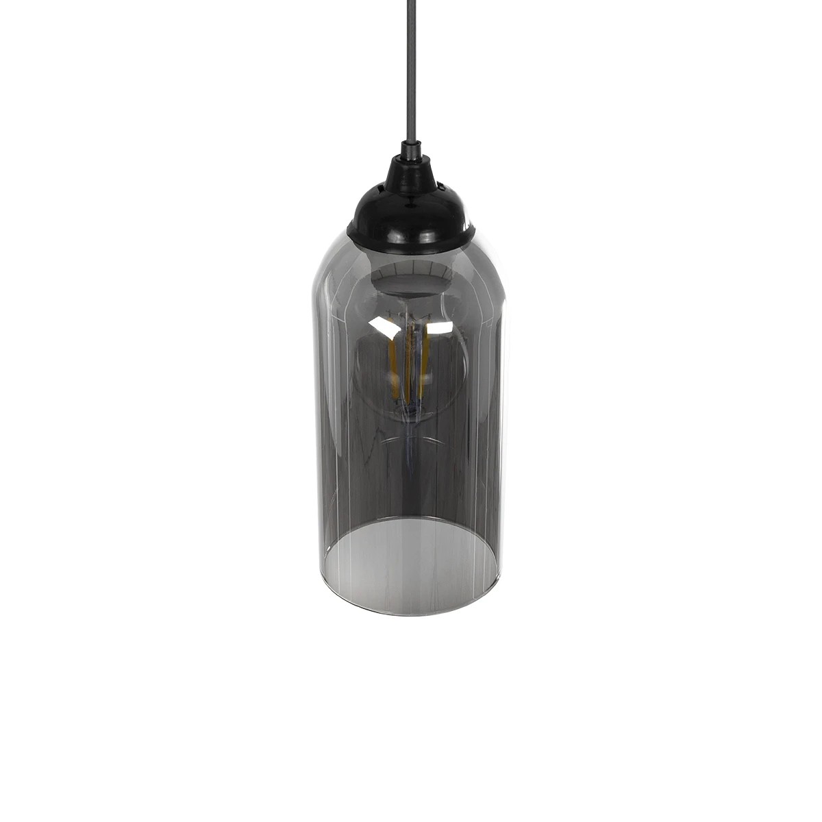GLOBOSTAR® TUBE 206-0030 Μοντέρνο Κρεμαστό Φωτιστικό Οροφής με Ντουί 1 x E27 AC 220-240V IP20 - Μαύρο Φιμέ - Μ10 x Π10 x Υ24cm GLOBOSTAR® TUBE 206-0030 Μοντέρνο Κρεμαστό Φωτιστικό Οροφής με Ντουί 1 x E27 AC 220-240V IP20 - Μαύρο Φιμέ - Μ10 x Π10 x Υ24cm