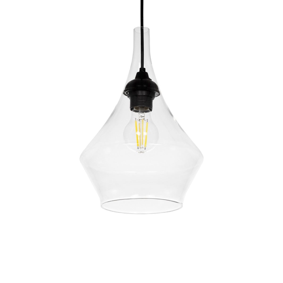 GLOBOSTAR® TORU 206-0042 Μοντέρνο Κρεμαστό Φωτιστικό Οροφής με Ντουί 1 x E27 AC 220-240V IP20 - Διάφανο - Μ20 x Π20 x Υ31cm GLOBOSTAR® TORU 206-0042 Μοντέρνο Κρεμαστό Φωτιστικό Οροφής με Ντουί 1 x E27 AC 220-240V IP20 - Διάφανο - Μ20 x Π20 x Υ31cm