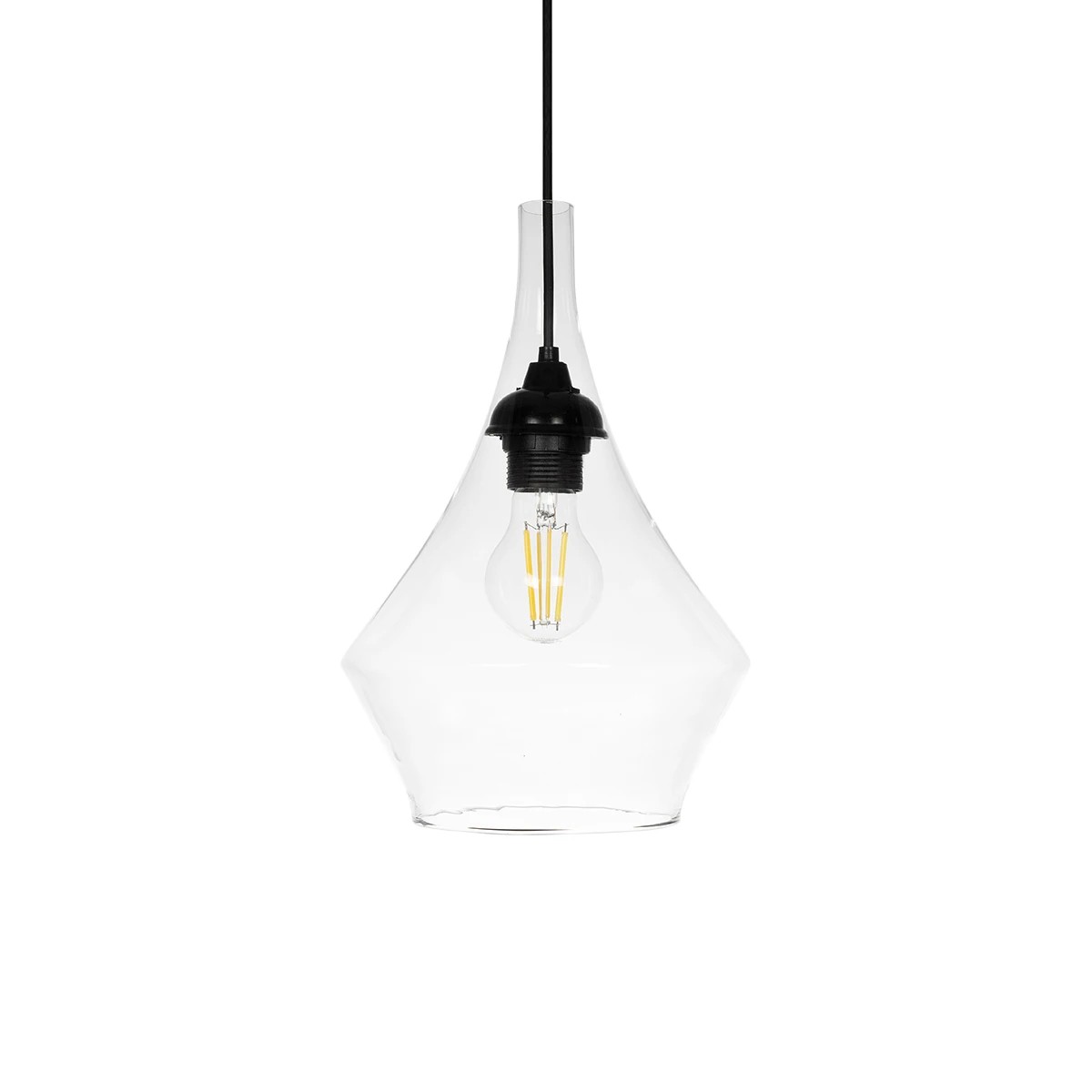 GLOBOSTAR® TORU 206-0042 Μοντέρνο Κρεμαστό Φωτιστικό Οροφής με Ντουί 1 x E27 AC 220-240V IP20 - Διάφανο - Μ20 x Π20 x Υ31cm GLOBOSTAR® TORU 206-0042 Μοντέρνο Κρεμαστό Φωτιστικό Οροφής με Ντουί 1 x E27 AC 220-240V IP20 - Διάφανο - Μ20 x Π20 x Υ31cm