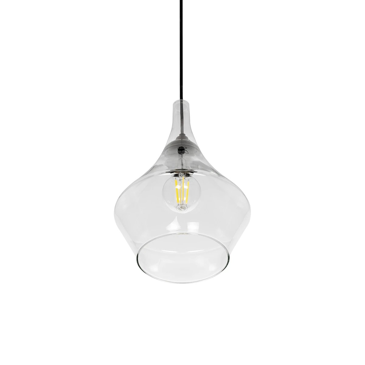 GLOBOSTAR® TORU 206-0042 Μοντέρνο Κρεμαστό Φωτιστικό Οροφής με Ντουί 1 x E27 AC 220-240V IP20 - Διάφανο - Μ20 x Π20 x Υ31cm GLOBOSTAR® TORU 206-0042 Μοντέρνο Κρεμαστό Φωτιστικό Οροφής με Ντουί 1 x E27 AC 220-240V IP20 - Διάφανο - Μ20 x Π20 x Υ31cm