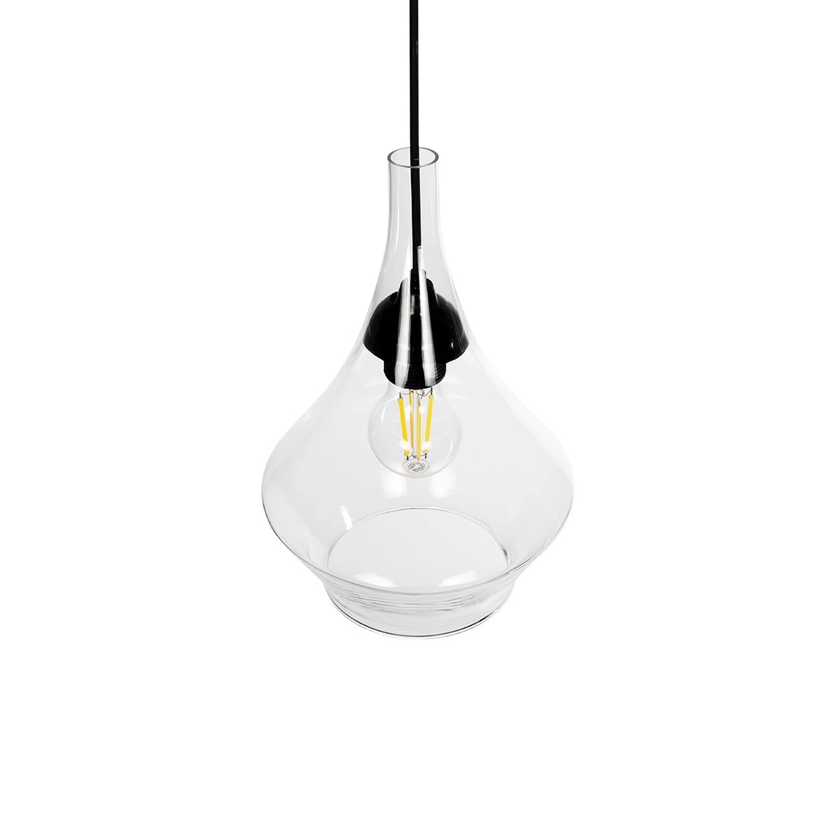 GLOBOSTAR® TORU 206-0042 Μοντέρνο Κρεμαστό Φωτιστικό Οροφής με Ντουί 1 x E27 AC 220-240V IP20 - Διάφανο - Μ20 x Π20 x Υ31cm GLOBOSTAR® TORU 206-0042 Μοντέρνο Κρεμαστό Φωτιστικό Οροφής με Ντουί 1 x E27 AC 220-240V IP20 - Διάφανο - Μ20 x Π20 x Υ31cm
