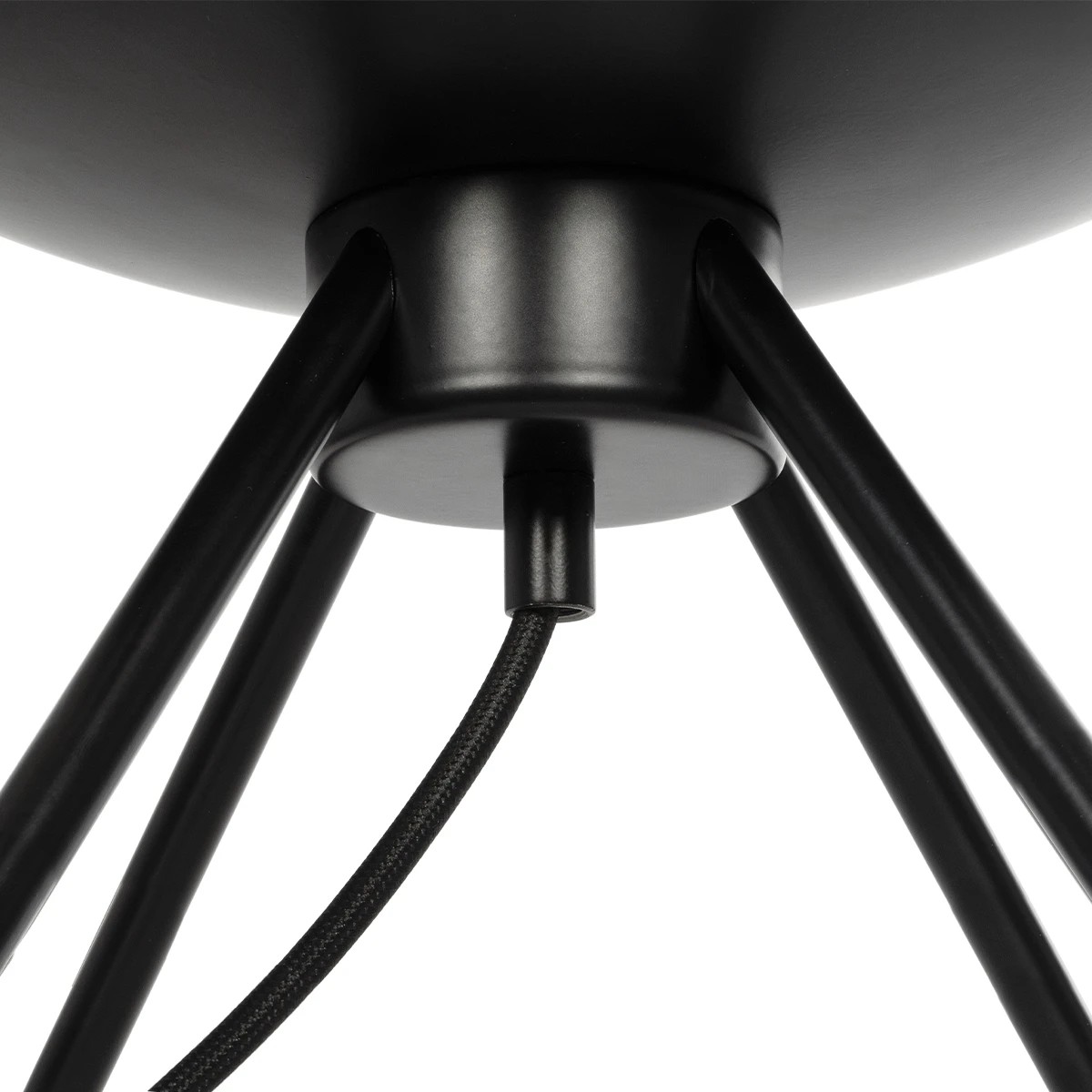 GloboStar JAVAN 999-0036 Μοντέρνο Επιτραπέζιο Φωτιστικό Πορτατίφ Μονόφωτο 1 x E27 IP20 Διάφανο Γυαλί με Μαύρο Μέταλλο - Μ30 x Π30 x Υ19cm