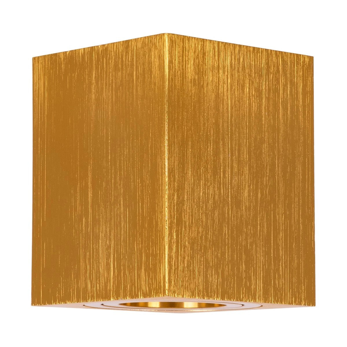 kelvo AKIRA KLV-101-0031 Κινούμενο Φωτιστικό Downlight Σποτ για Λάμπα MR16 με Ντουί GU10 AC 220-240V IP20 - Χρυσό Βούρτσας - Μ8 x Π8 x Υ10cm